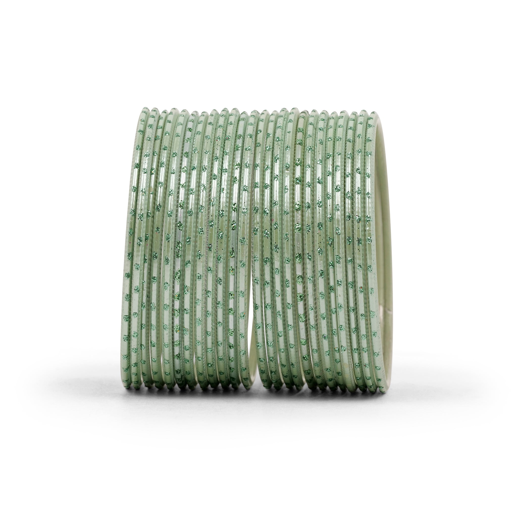 Mint Glitter Dot Banlges