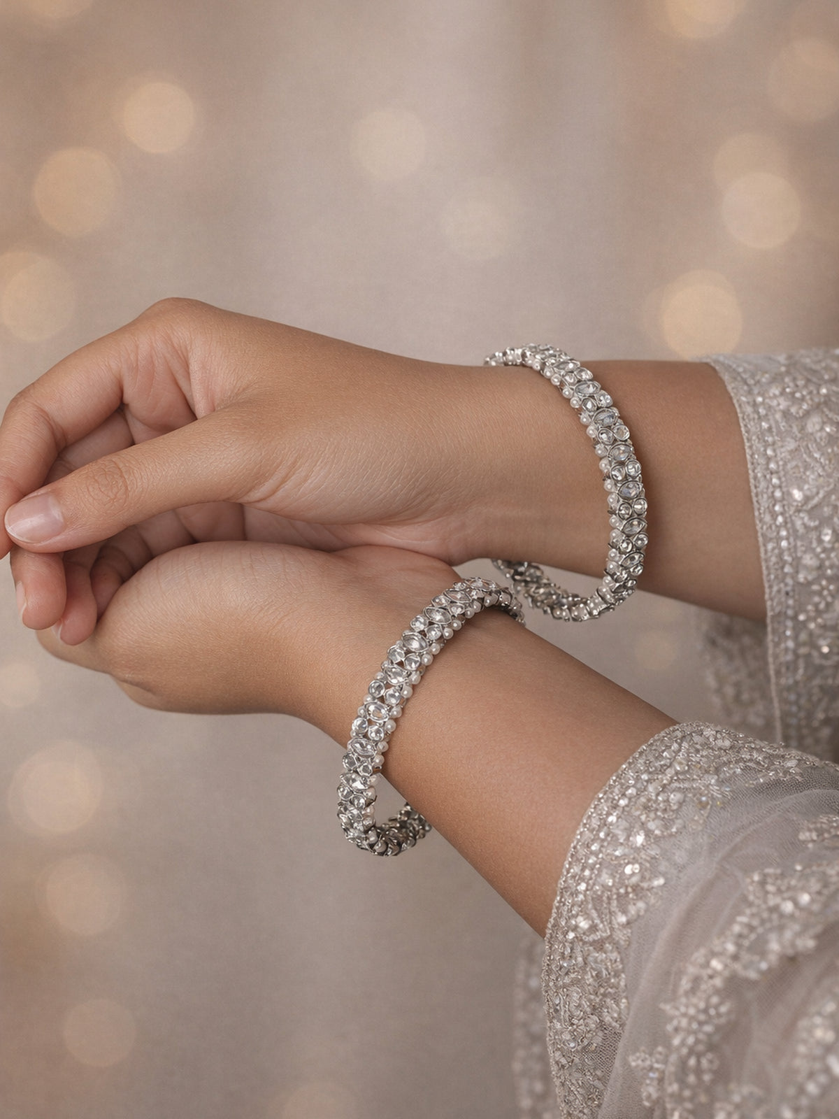 Panna Pearl Kadas in Rhodium