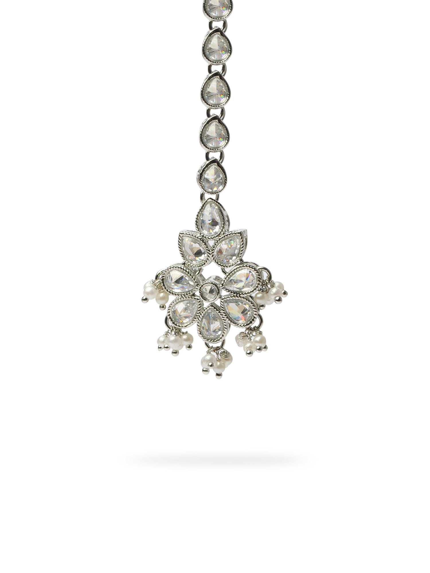 Pari Small Maang Tikka in Rhodium