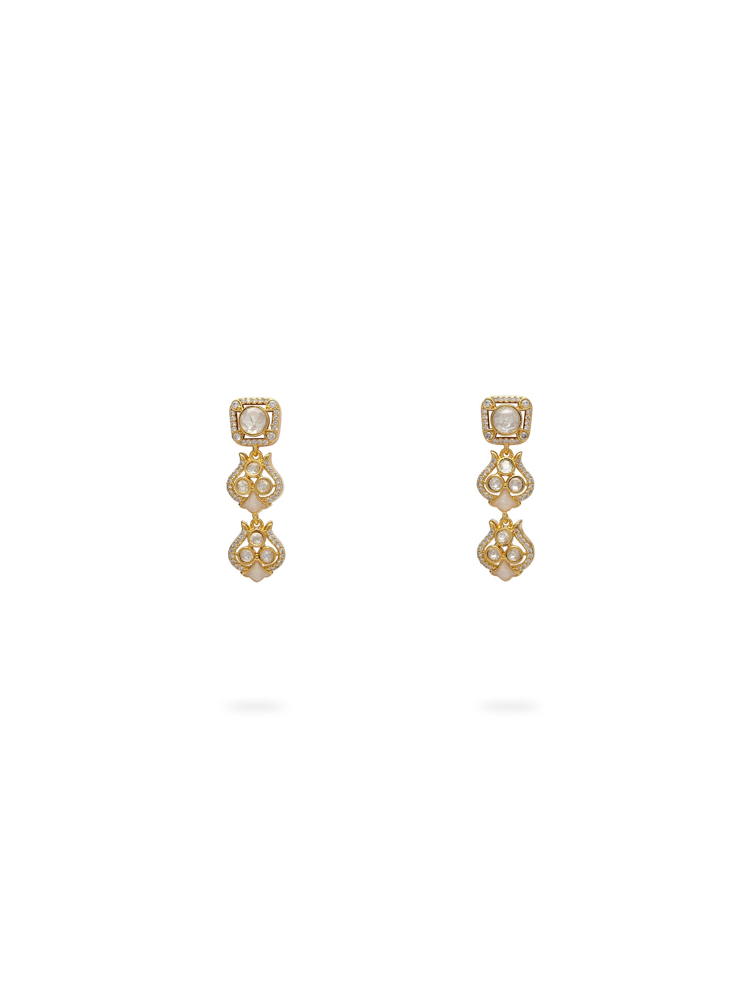 Parisa Kundan Necklace Set in White