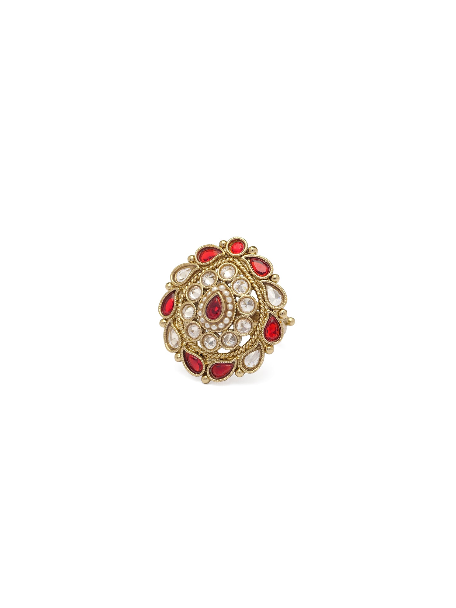 Parisha Ring in Maroon and Antique Gold