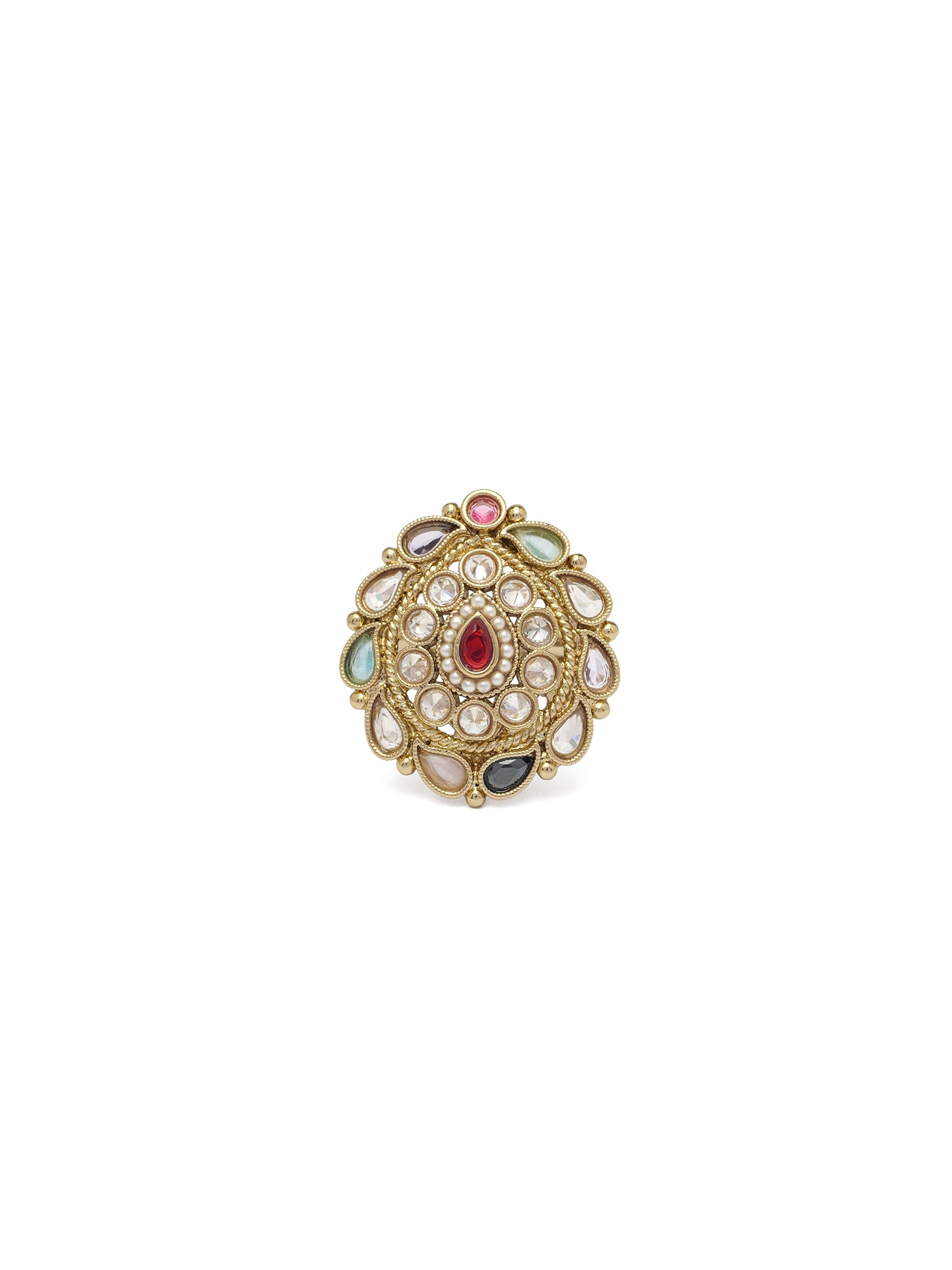 Parisha Ring in Multi and Antique Gold
