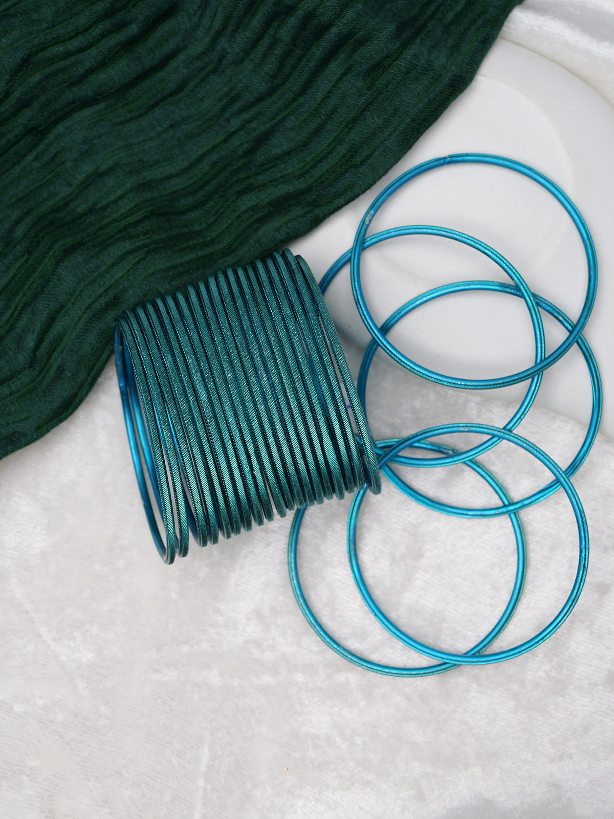 Peacock Blue Shimmer Bangles