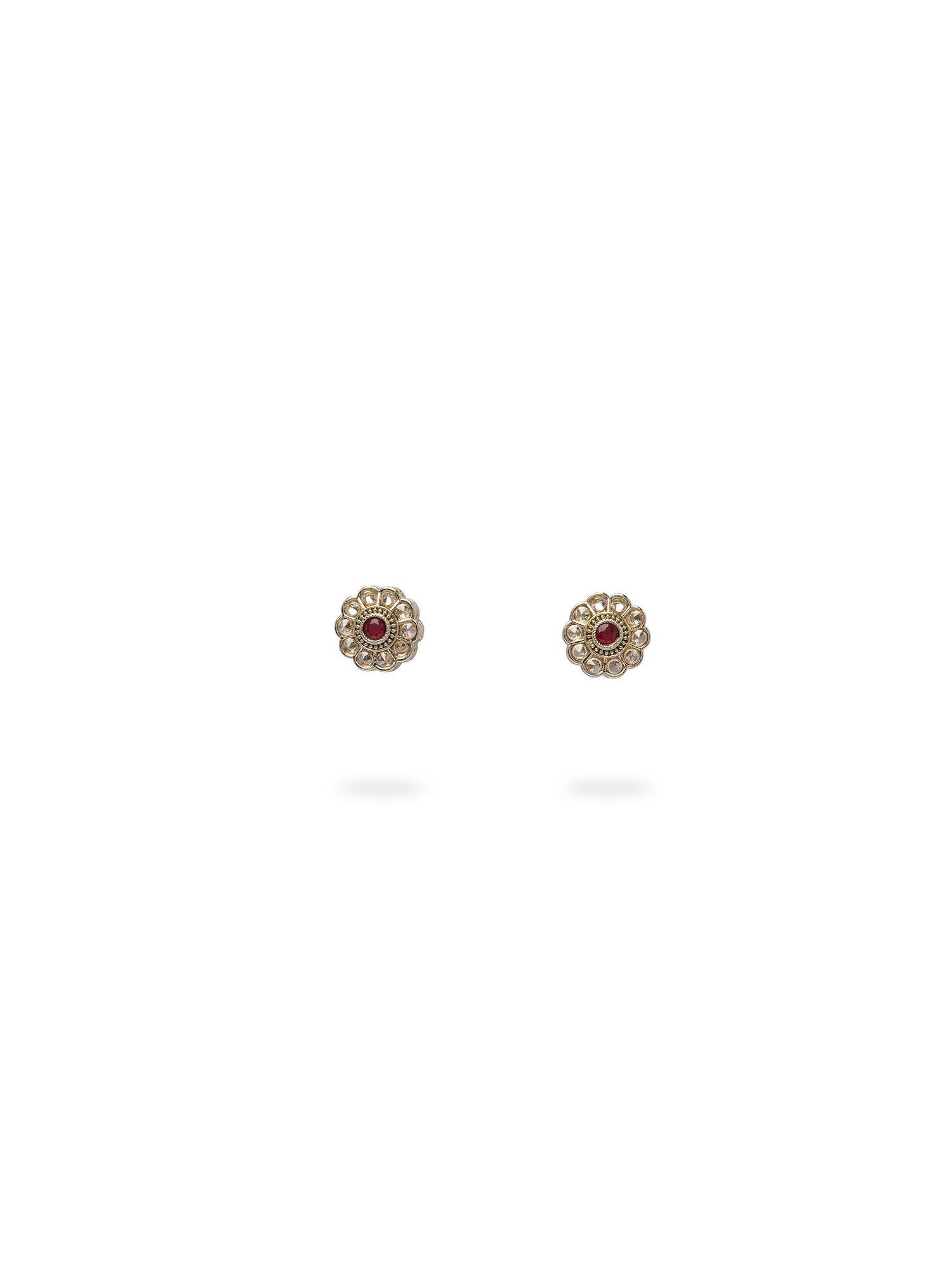 Phool Ear Studs in Maroon