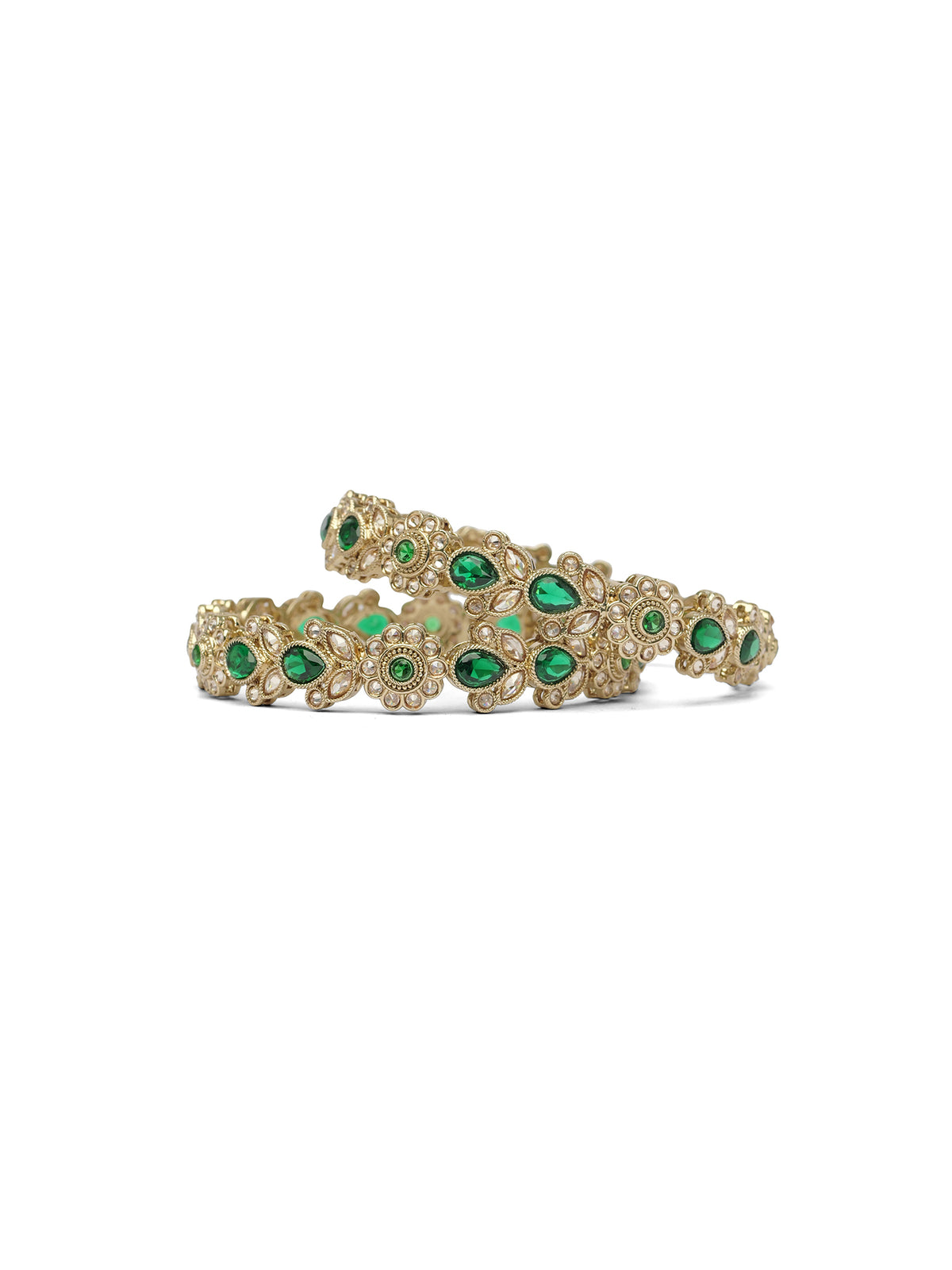 Phool Kada Bangles in Green