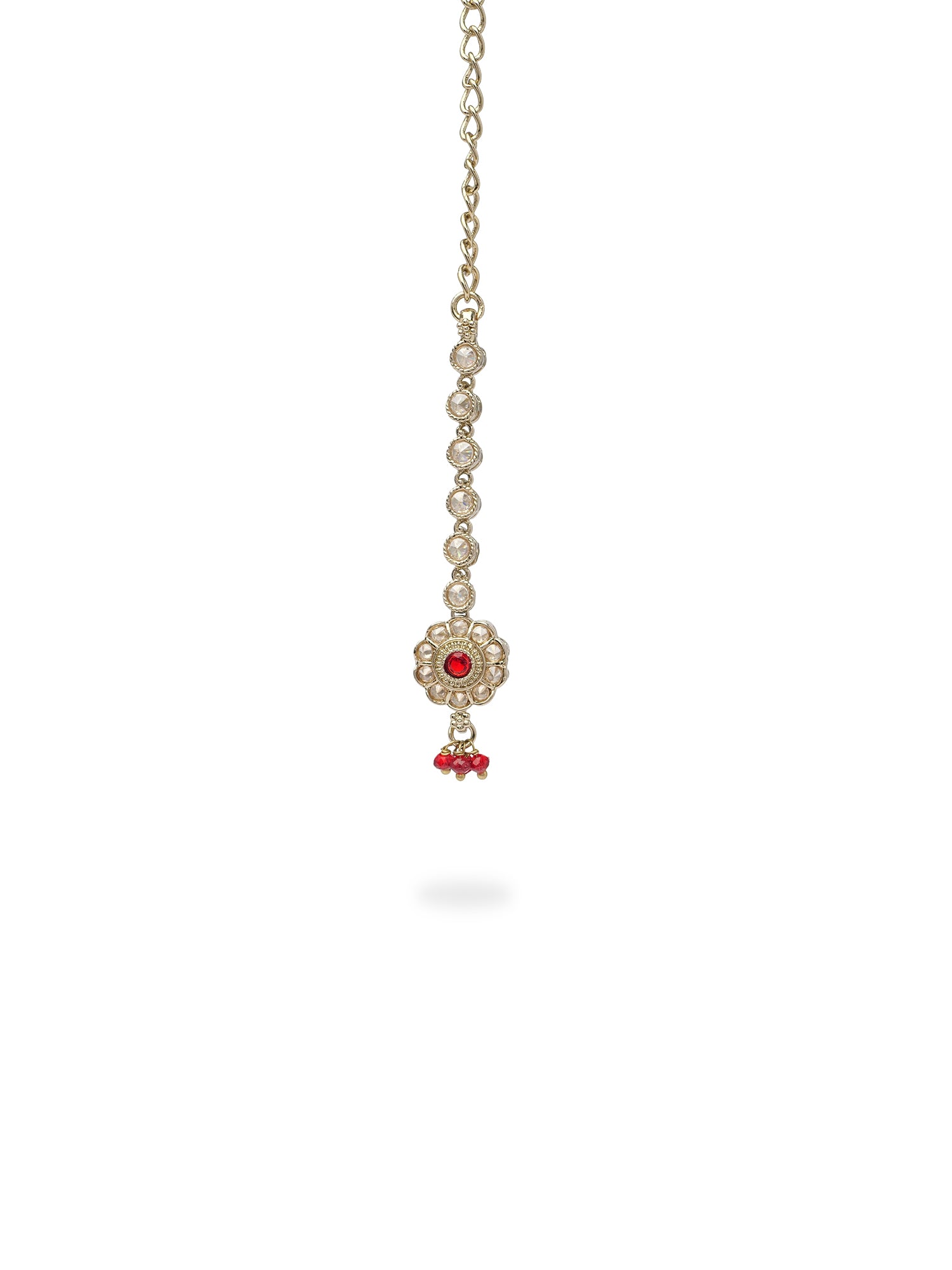 Phool Necklace Set in Maroon