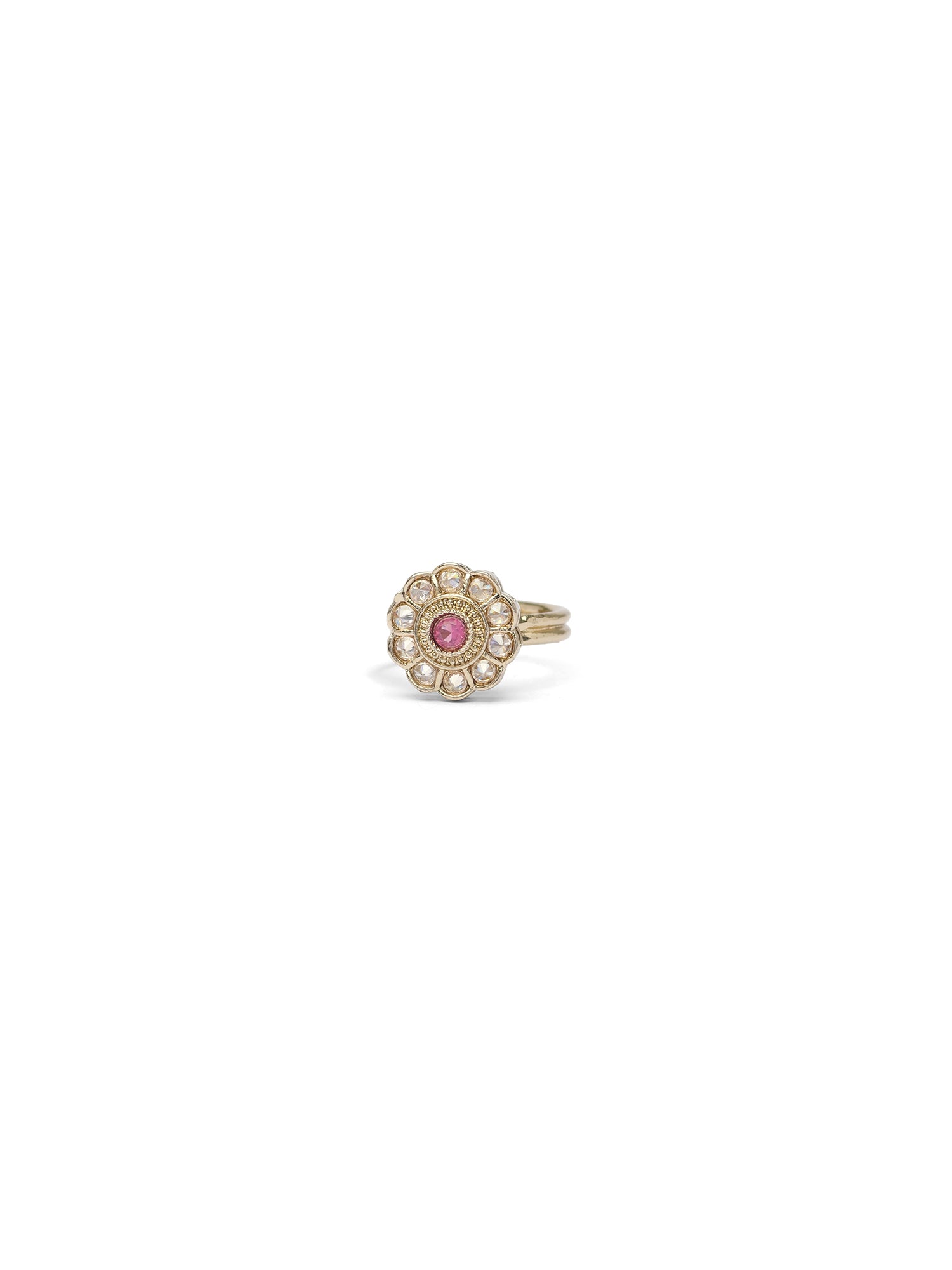 Phool Ring in Hot Pink and Antique Gold
