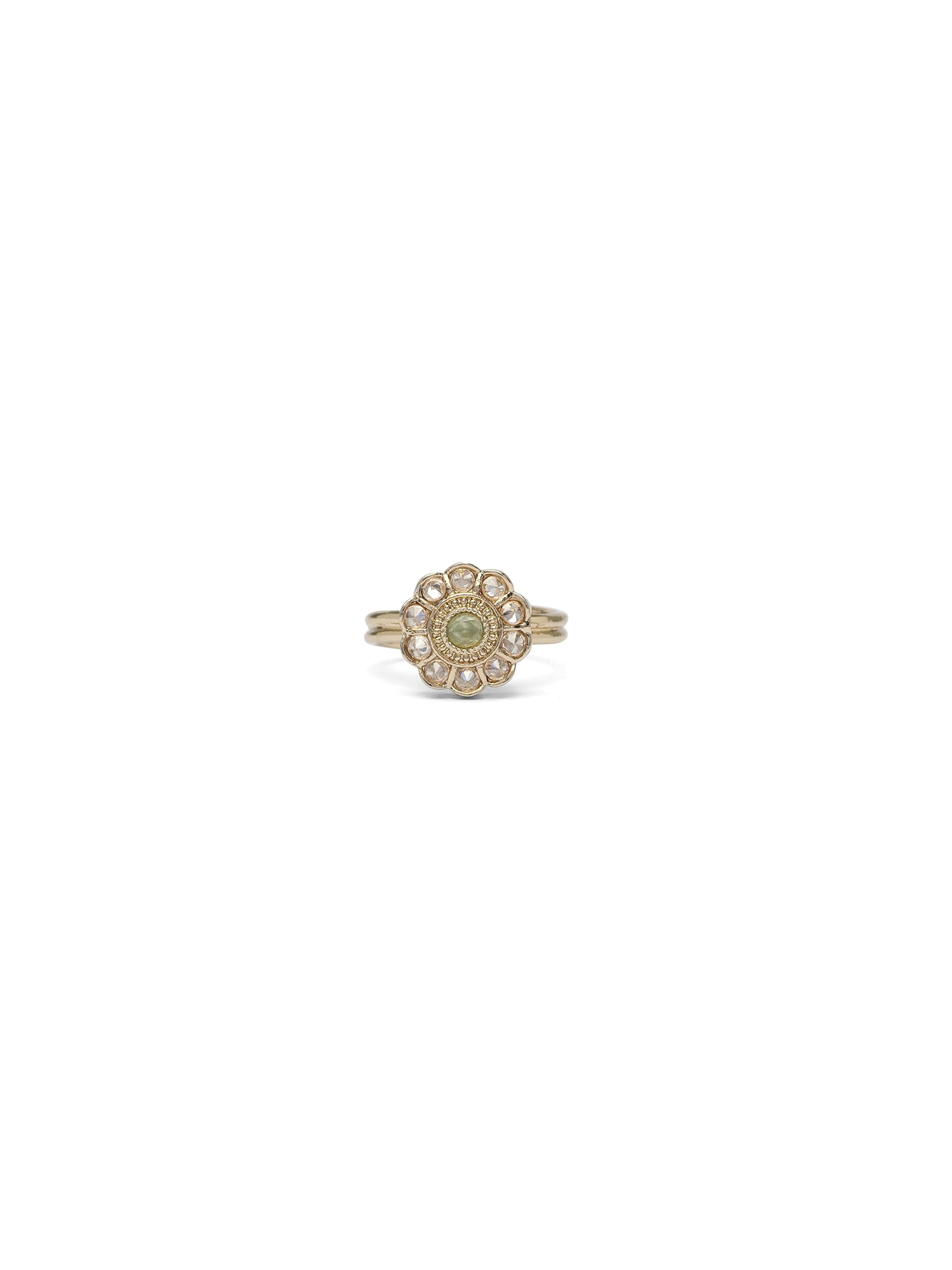 Phool Ring in Mint and Antique Gold