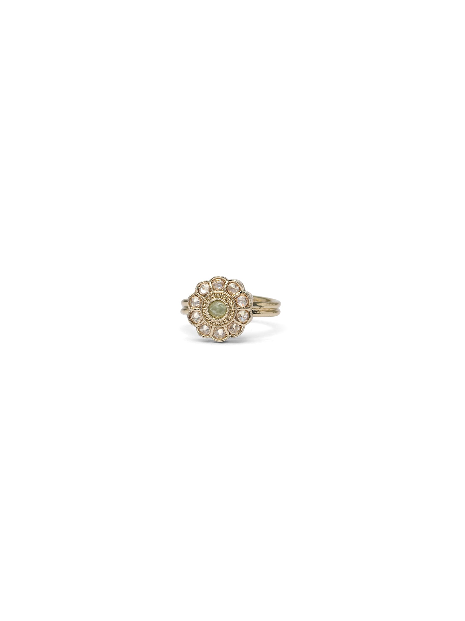 Phool Ring in Mint and Antique Gold
