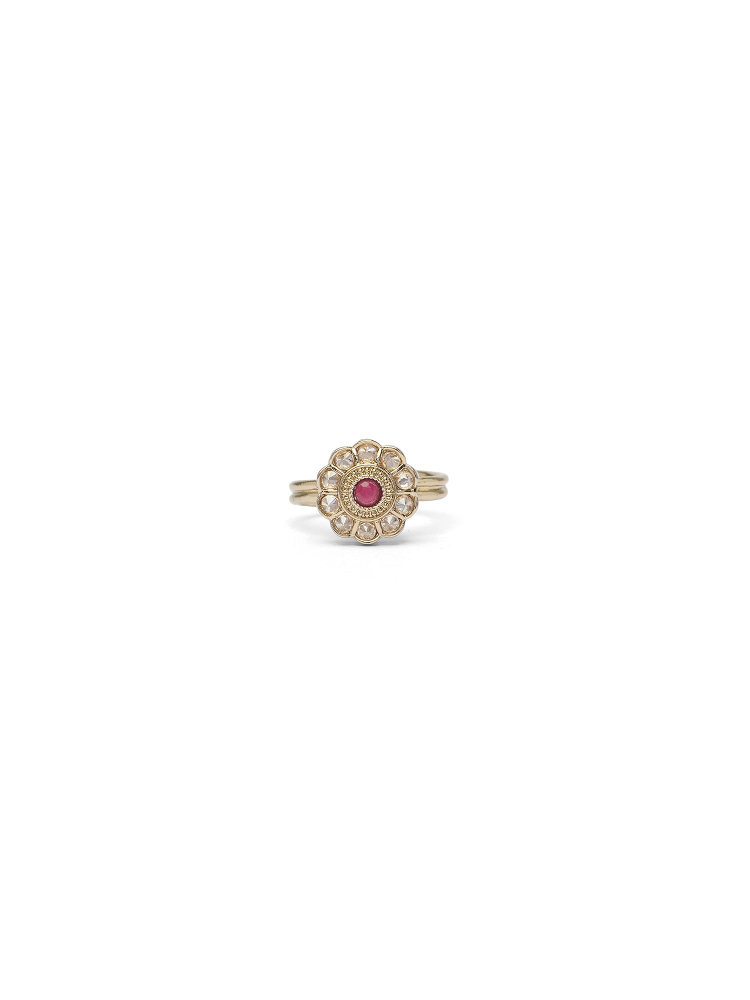 Phool Ring in Ruby and Antique Gold