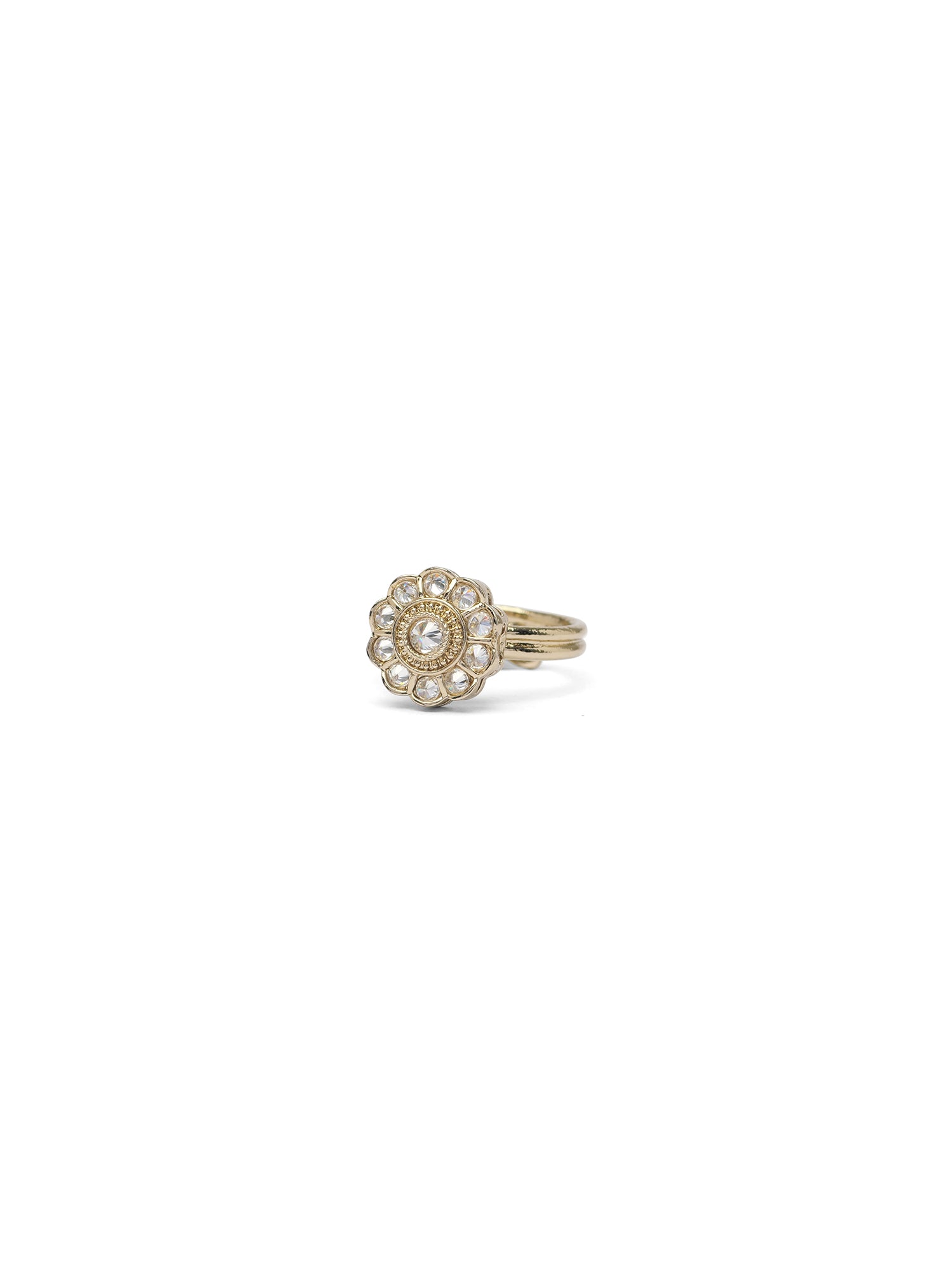 Phool Ring in White and Antique Gold