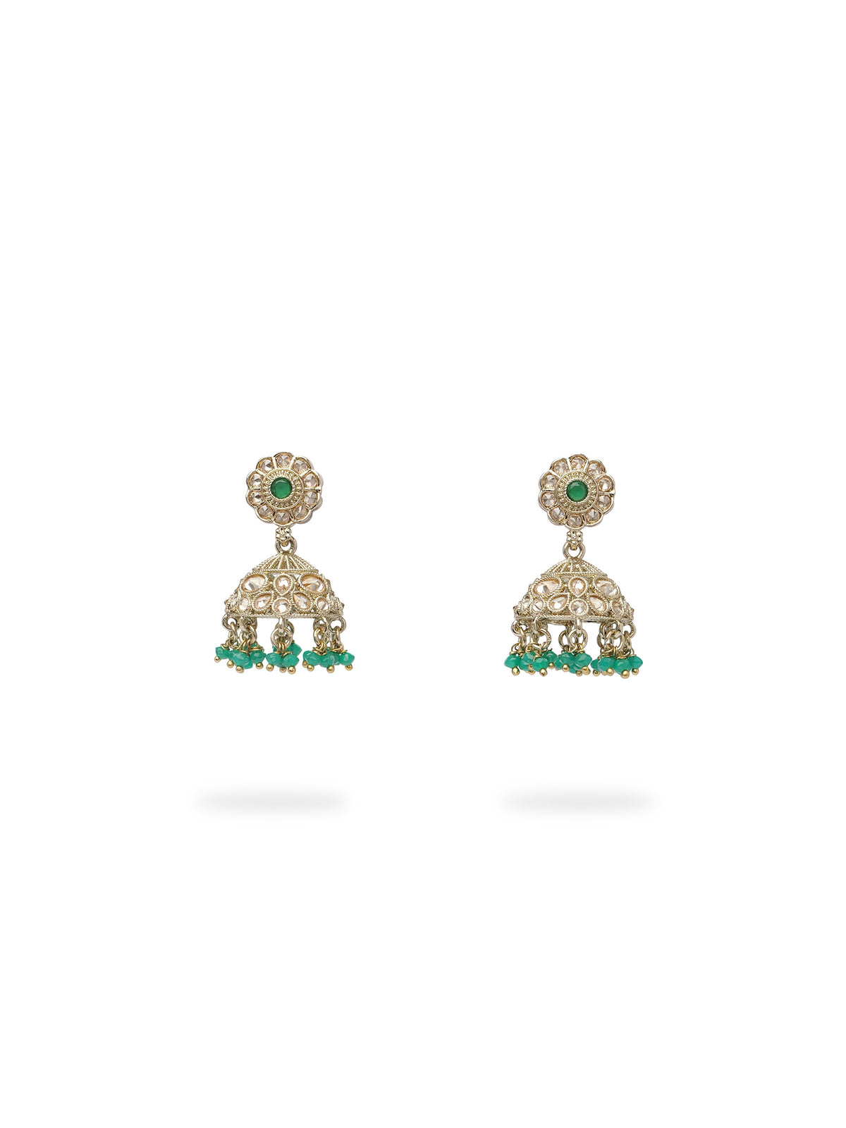 Phool Simple Necklace Set in Green