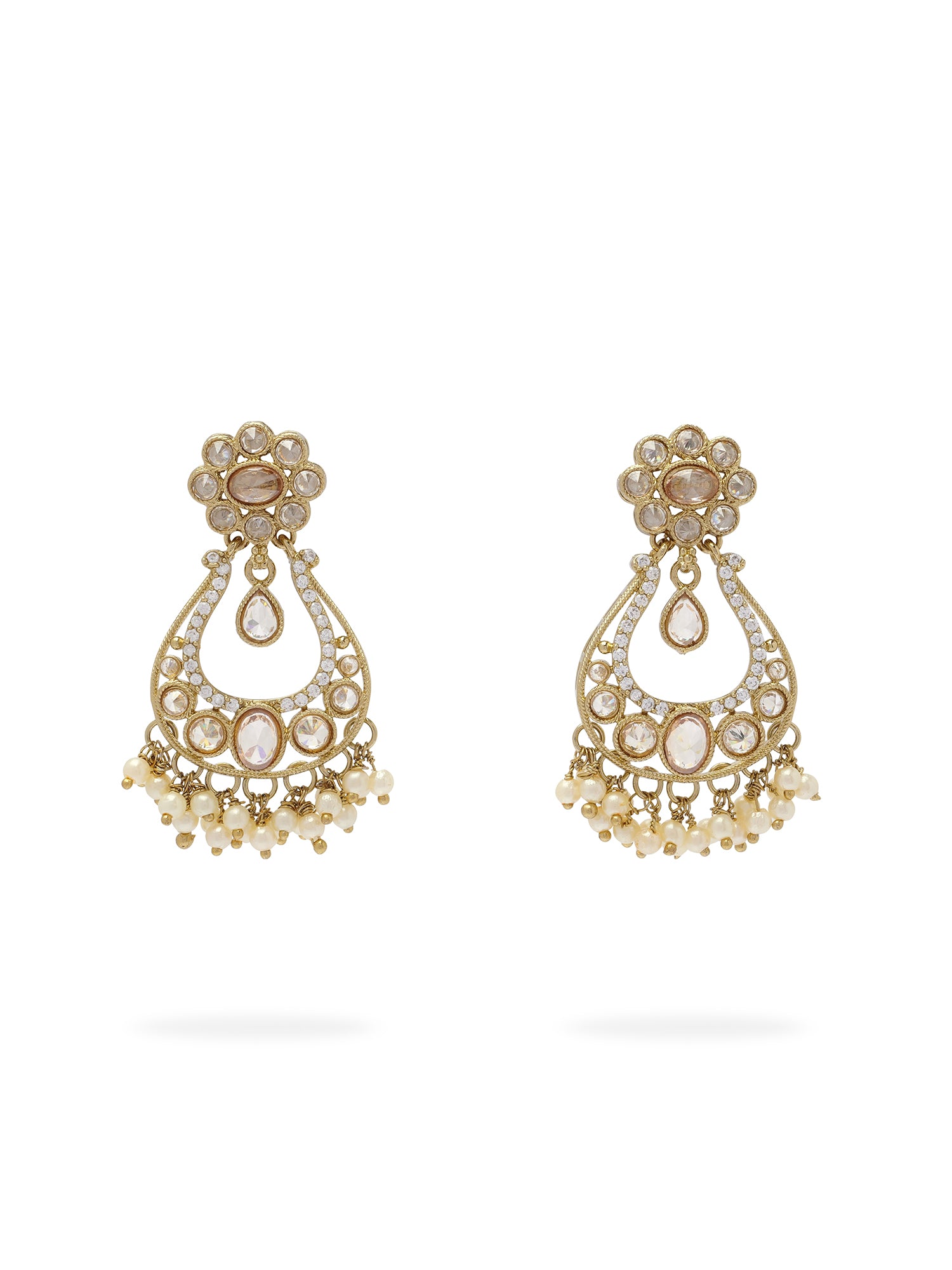 Prisha Necklace Set in Champagne and Antique Gold