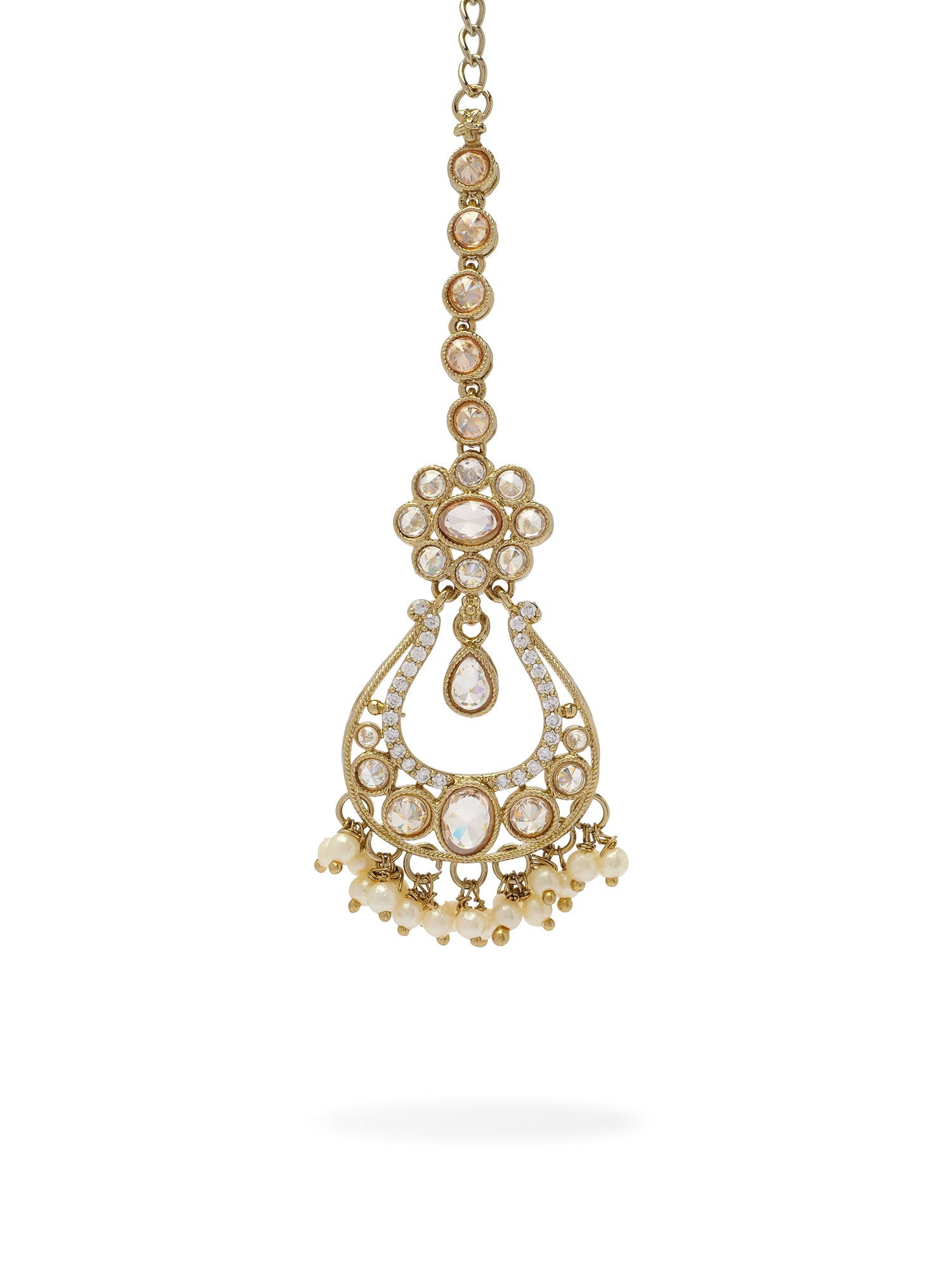Prisha Necklace Set in Champagne and Antique Gold