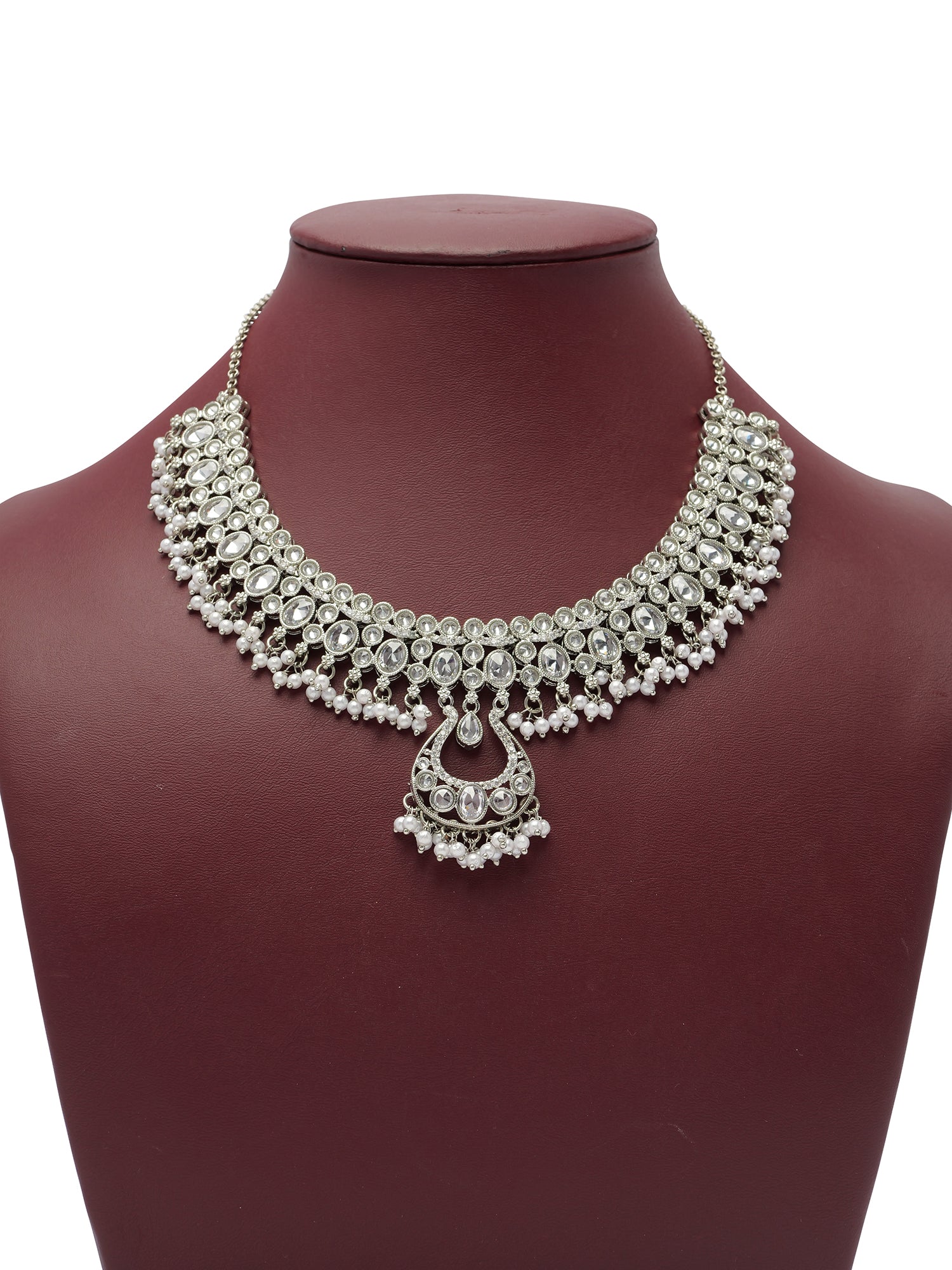 Prisha Necklace Set in Rhodium