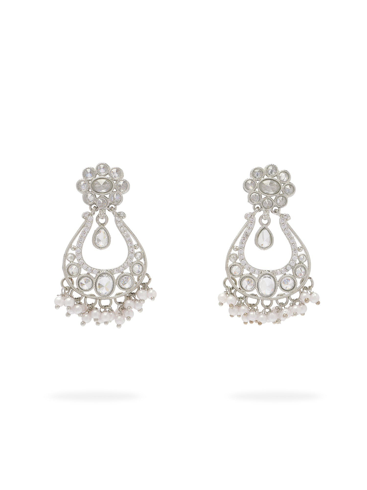 Prisha Necklace Set in Rhodium