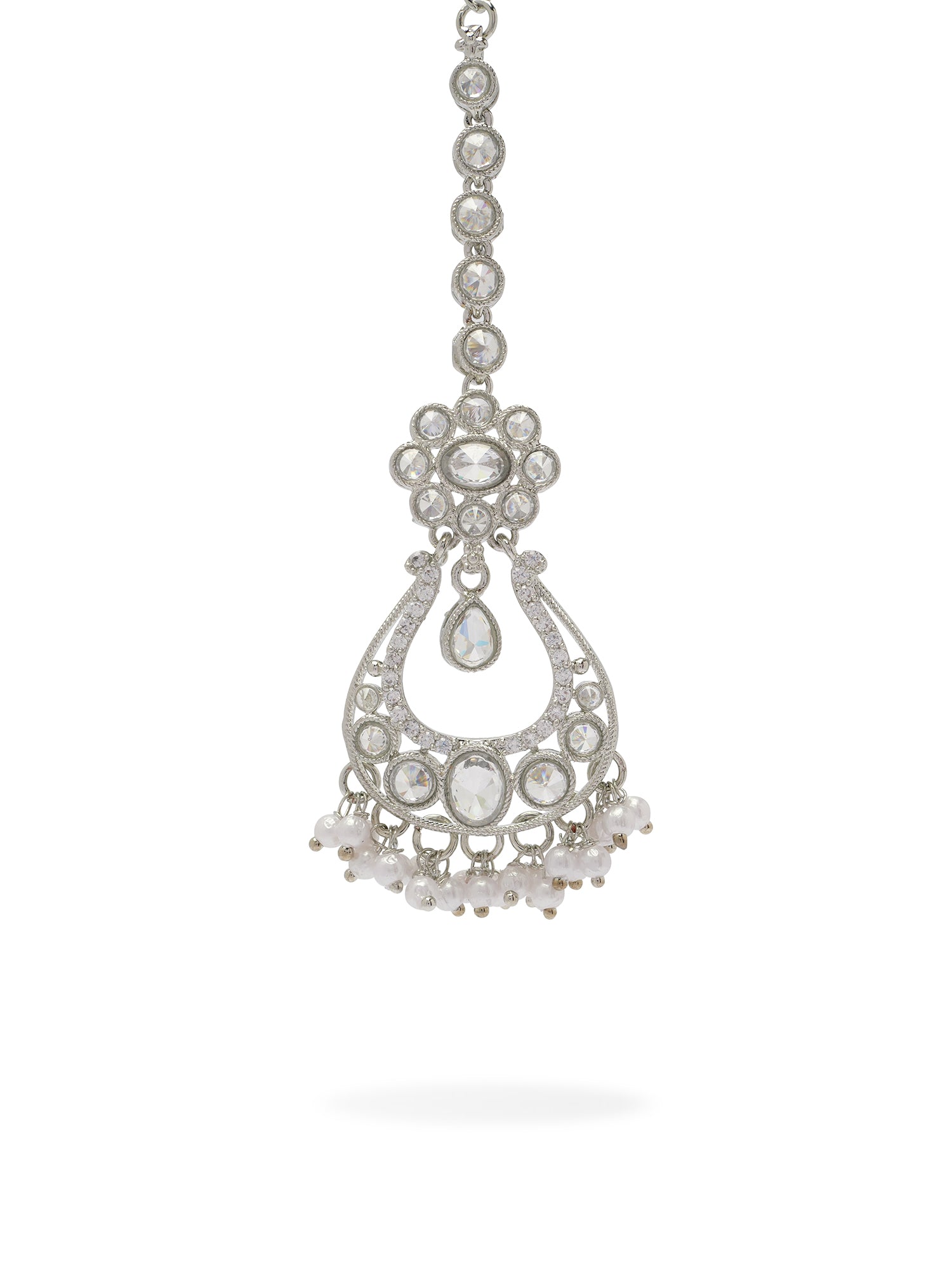 Prisha Necklace Set in Rhodium