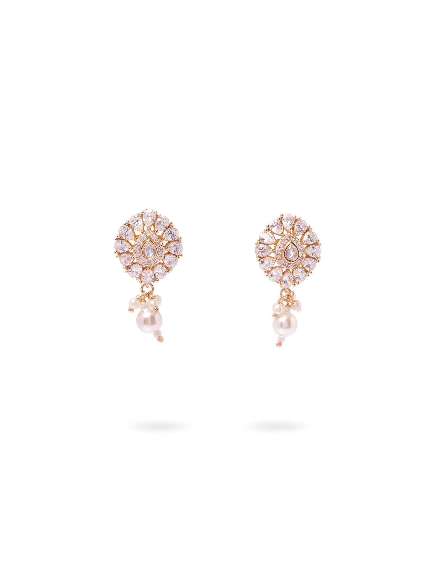 Priyali Kundan Pendant Set in White