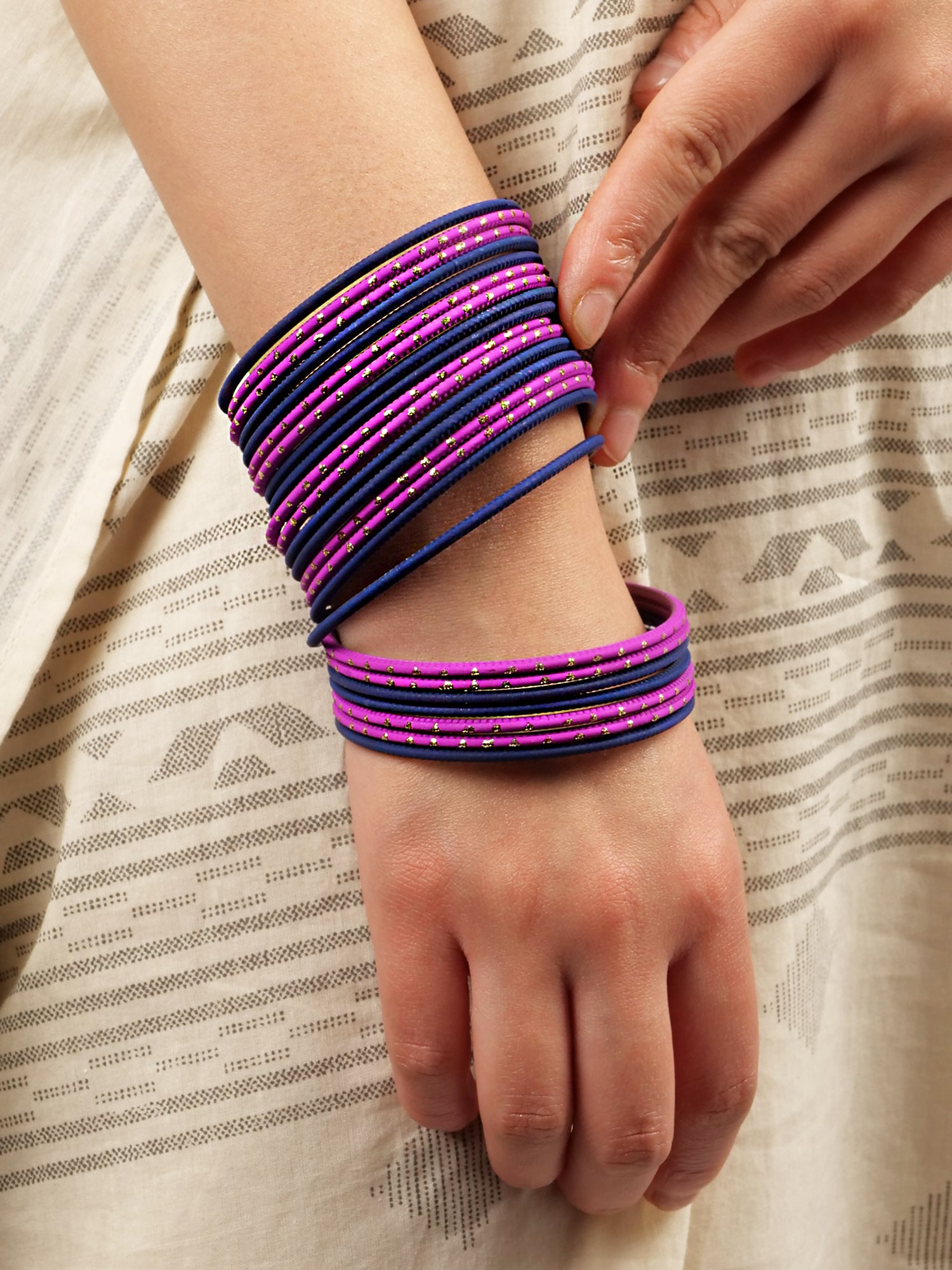 Purple and Blue Bangle Stack