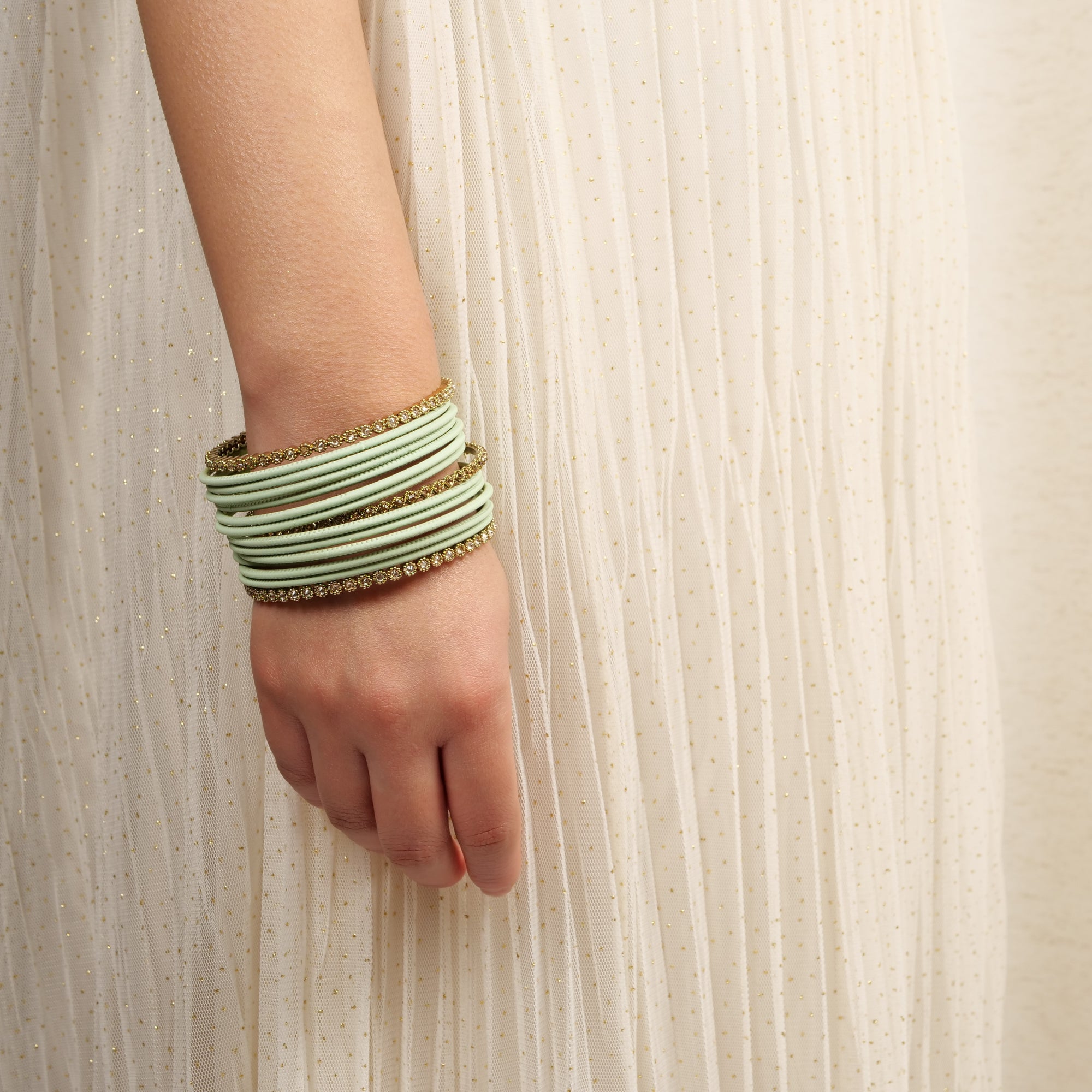 Radiant Bangle Set in Mint