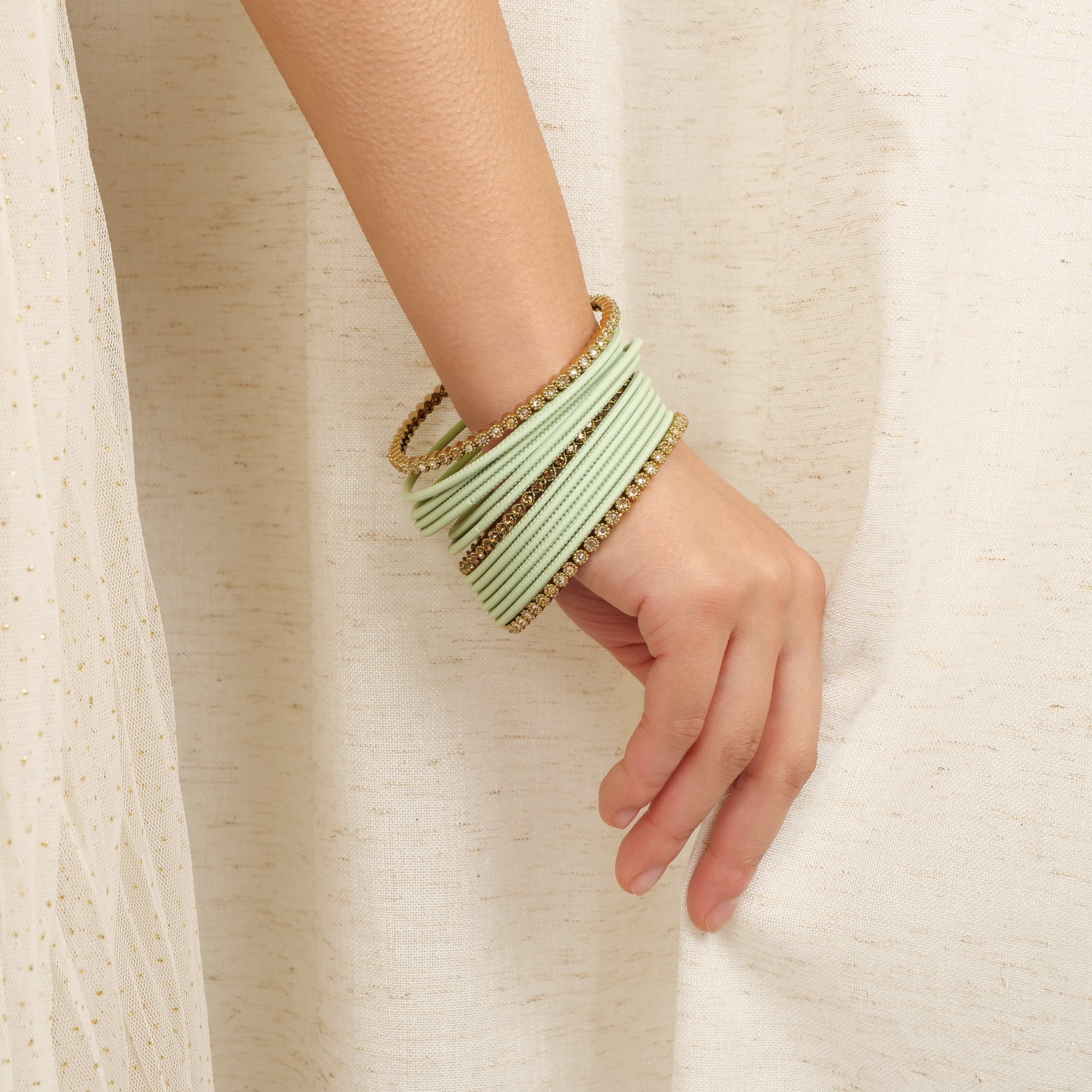 Radiant Bangle Set in Mint