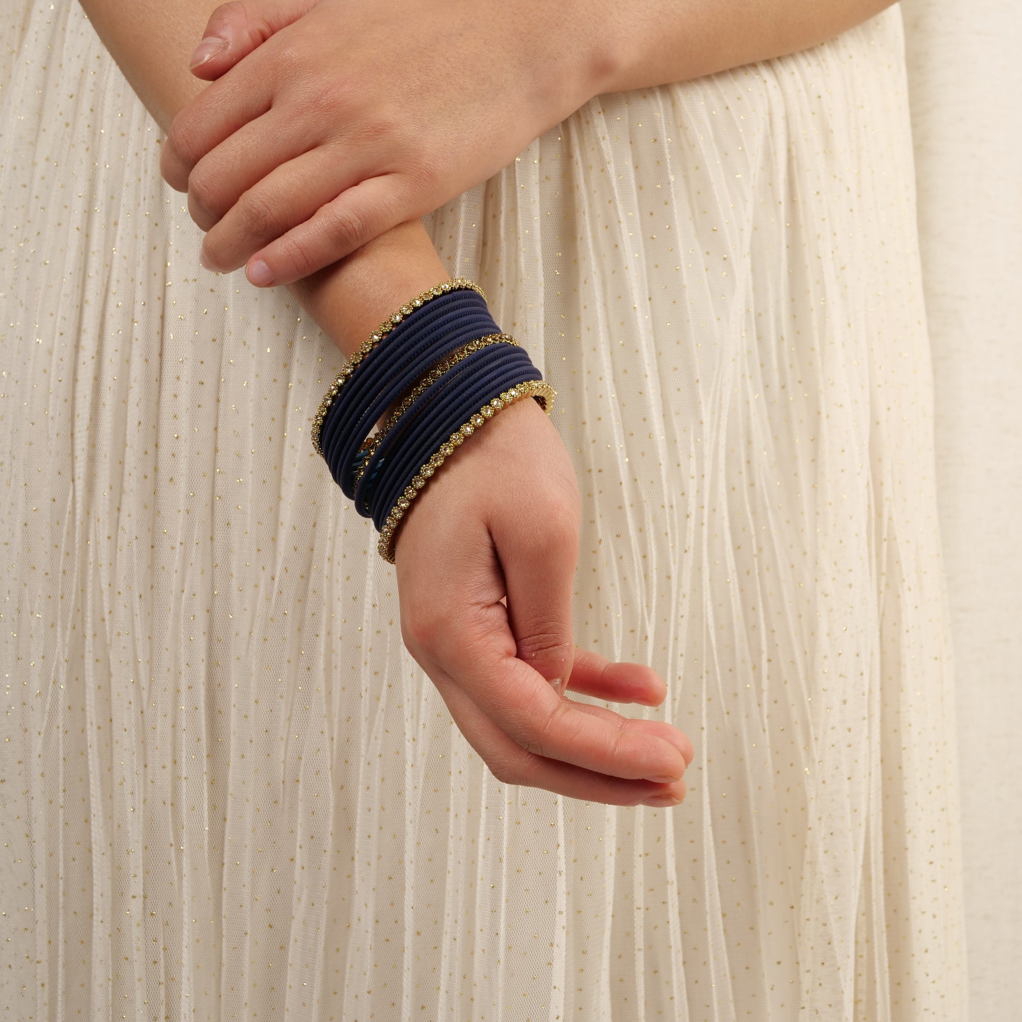 Radiant Bangle Set in Navy