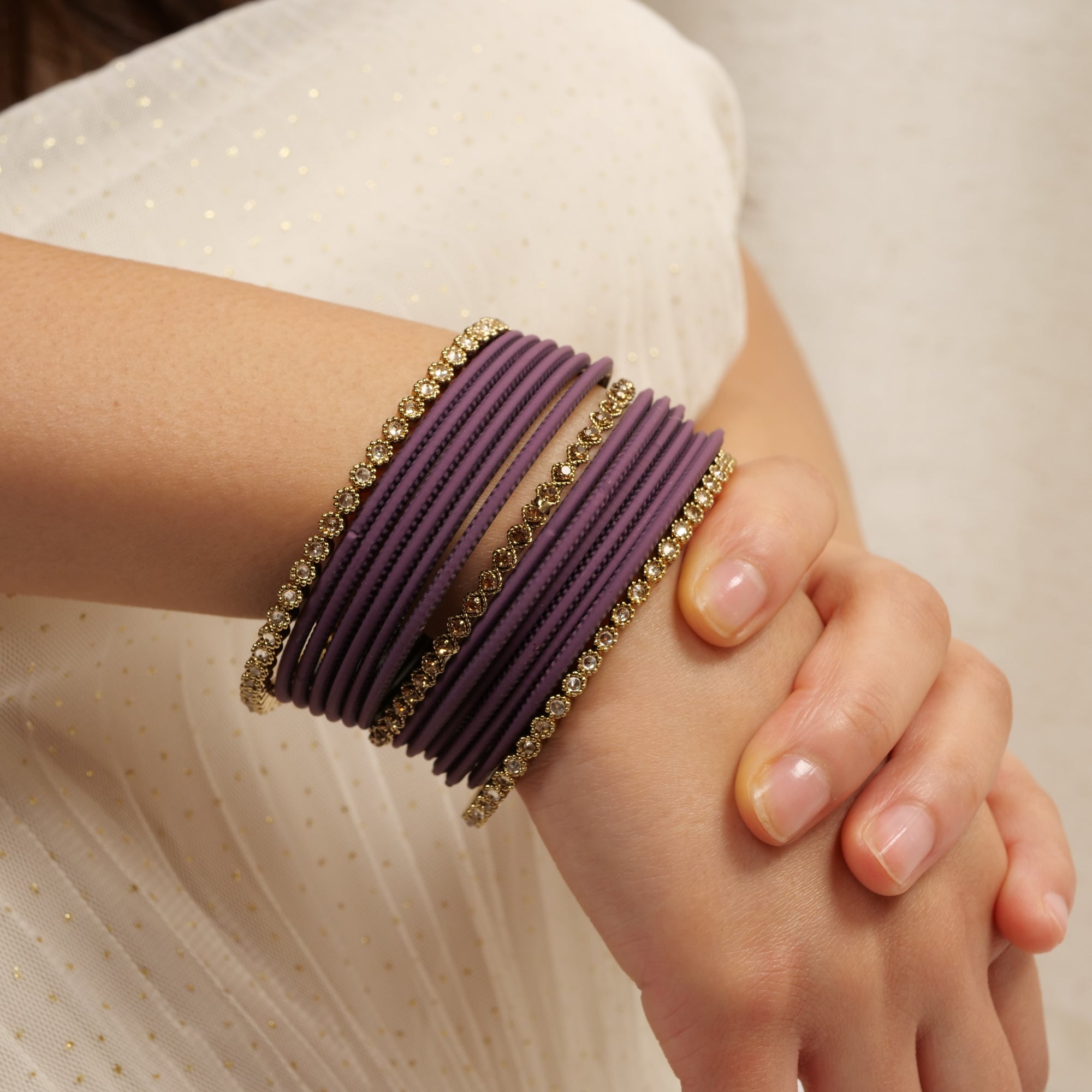 Radiant Bangle Set in Purple