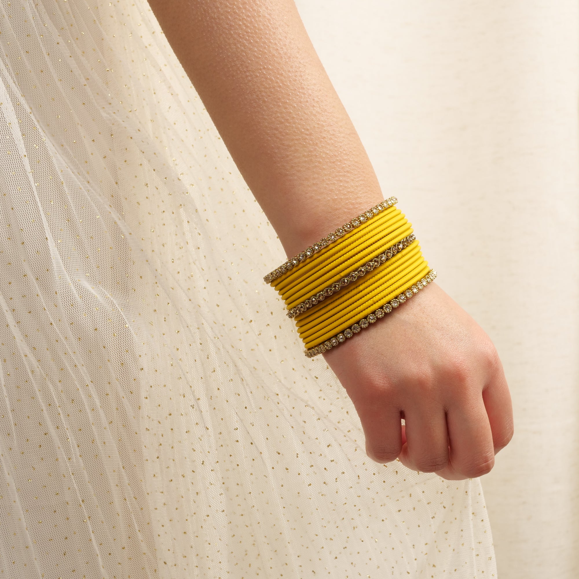 Radiant Bangle Set in Yellow