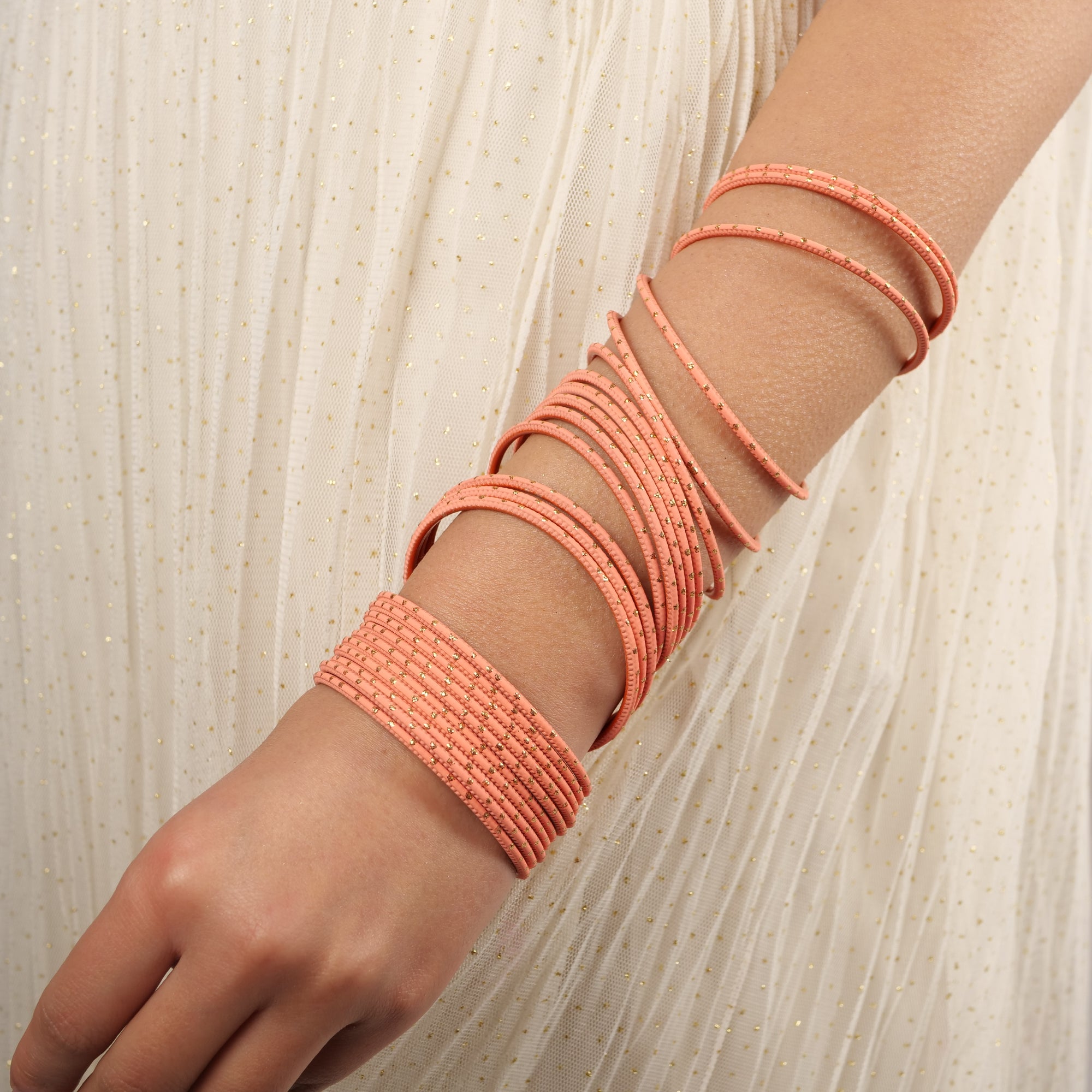 Roseate Gold Dot Bangles