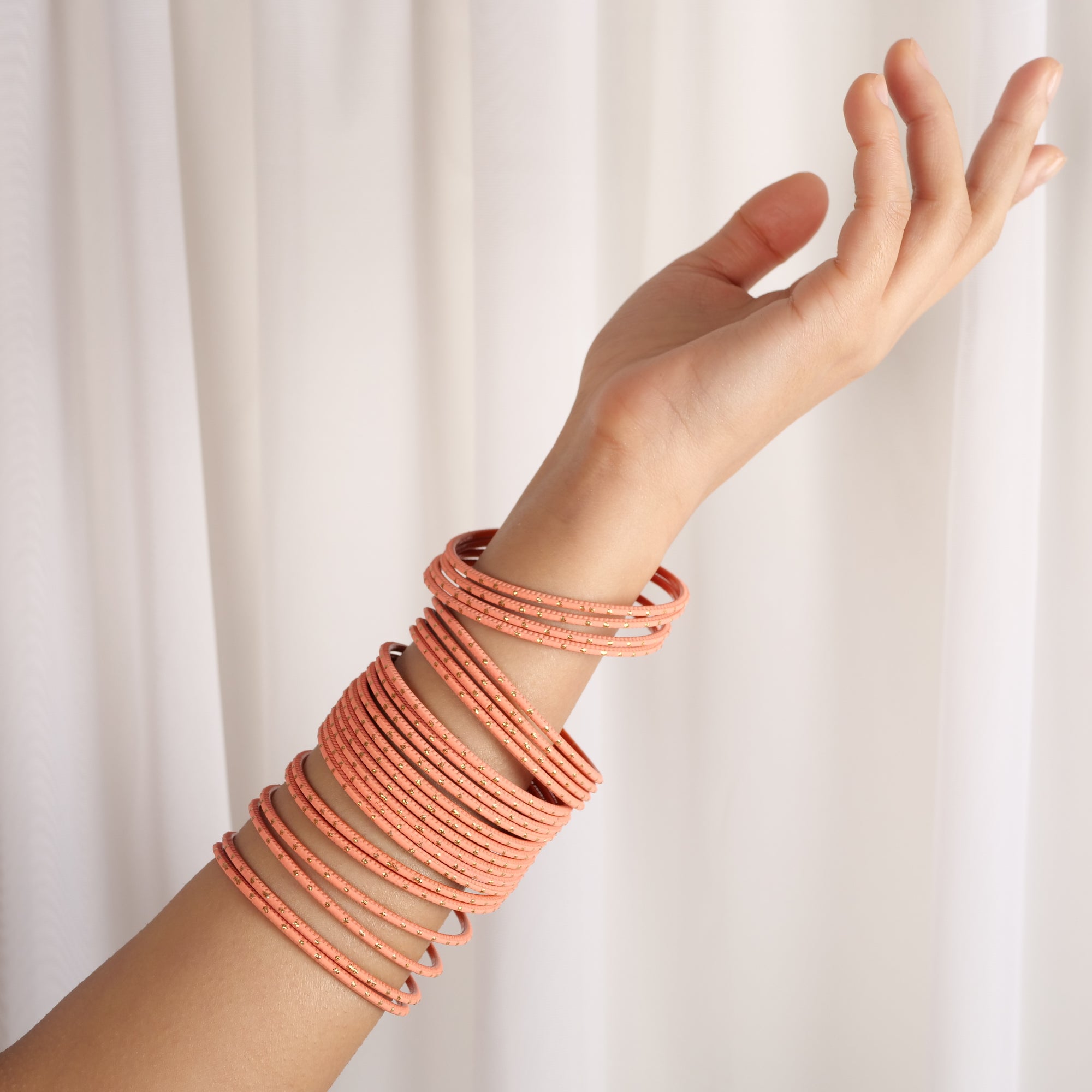 Roseate Gold Dot Bangles