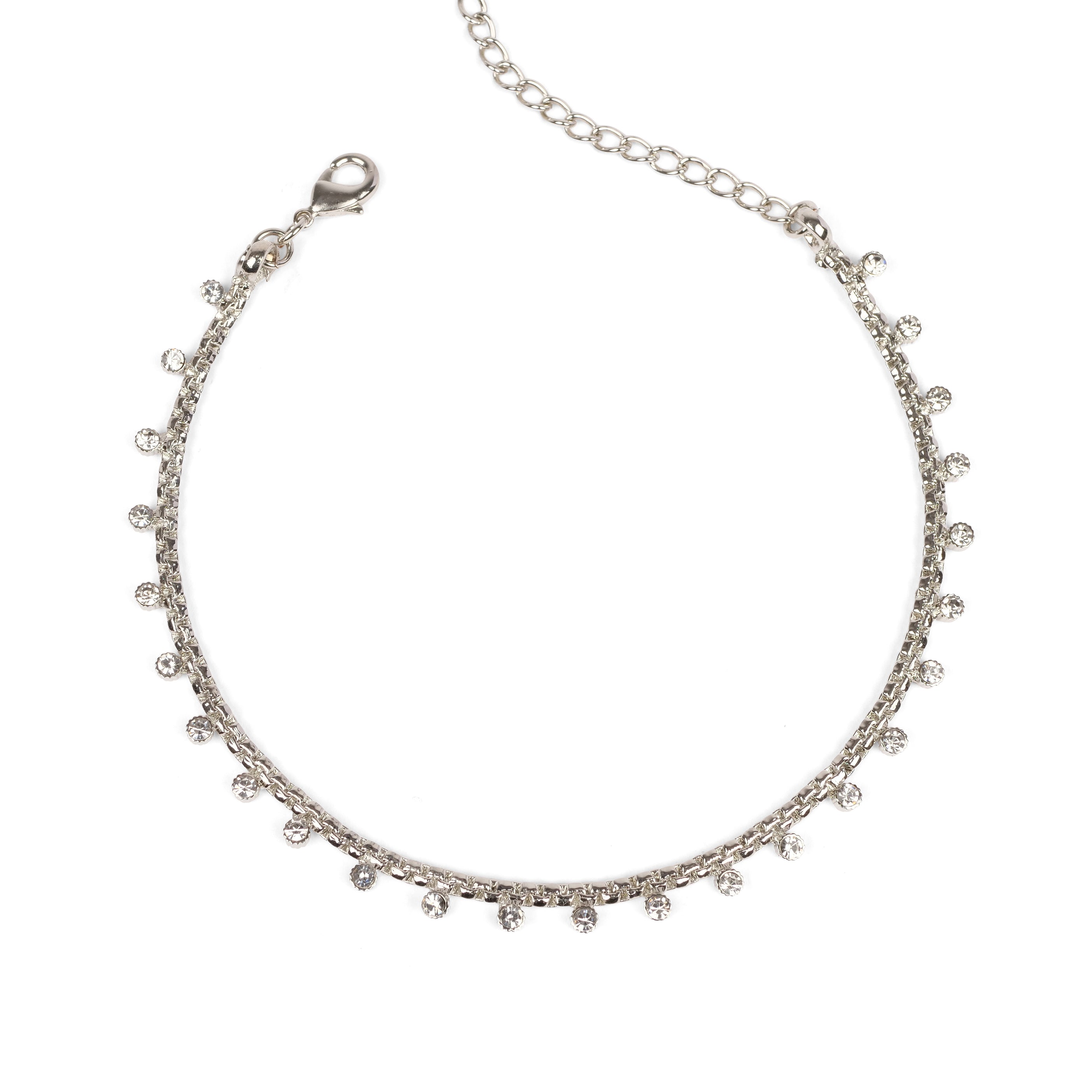 Palak Rhodium Anklet