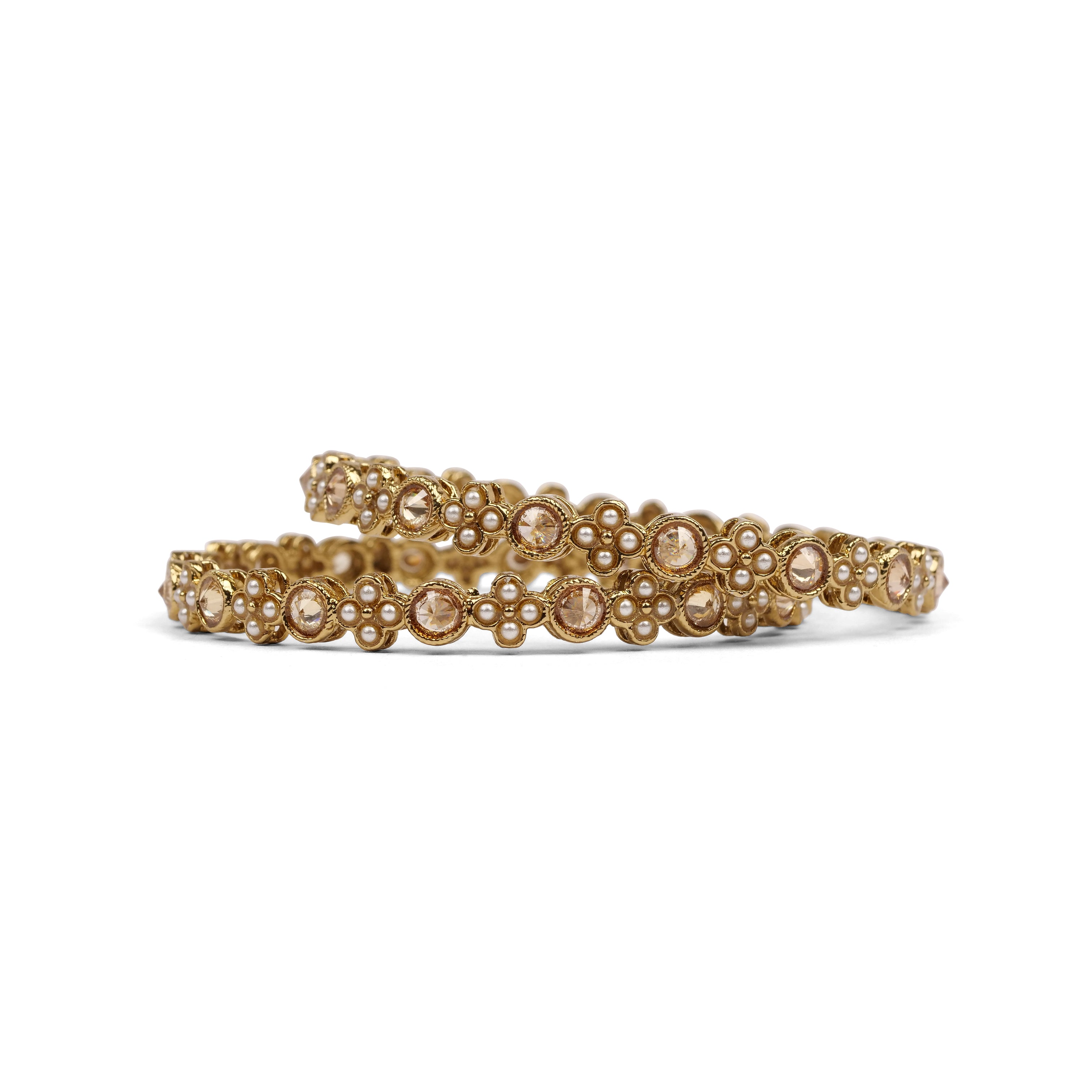 Fiza Champagne Kadas in Antique Gold