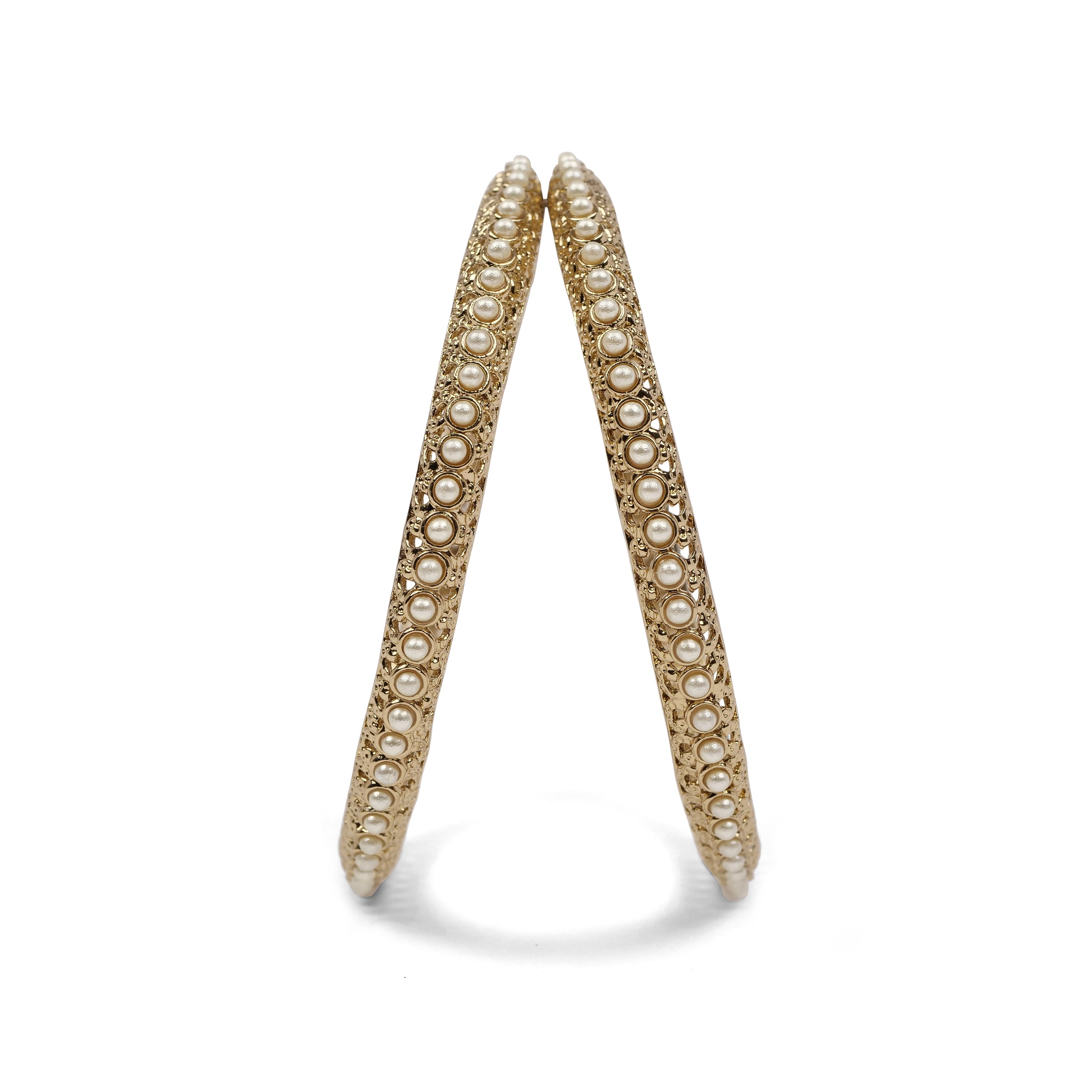 Moti Kada Bangles in Light Topaz