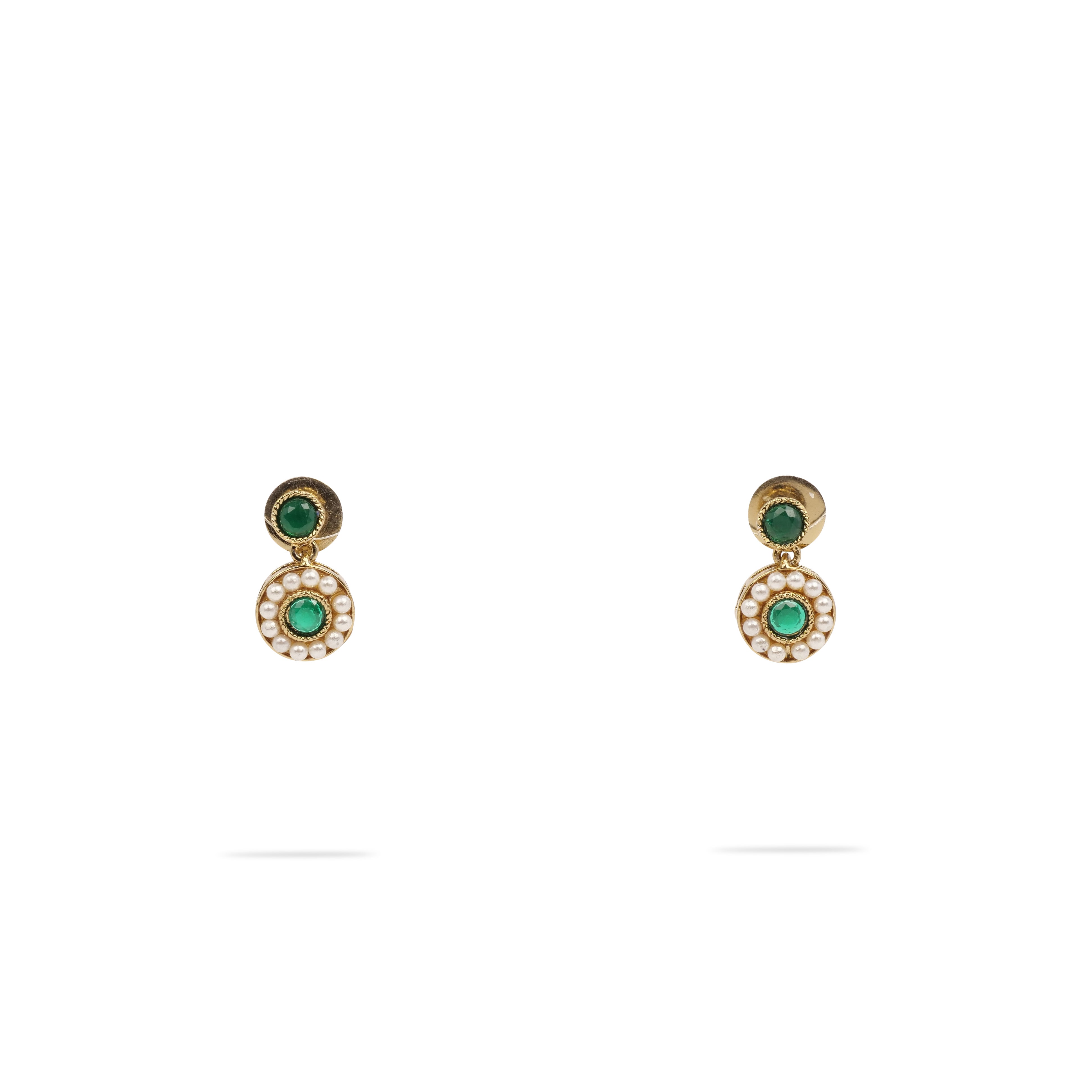 Leela Drop Studs in Green