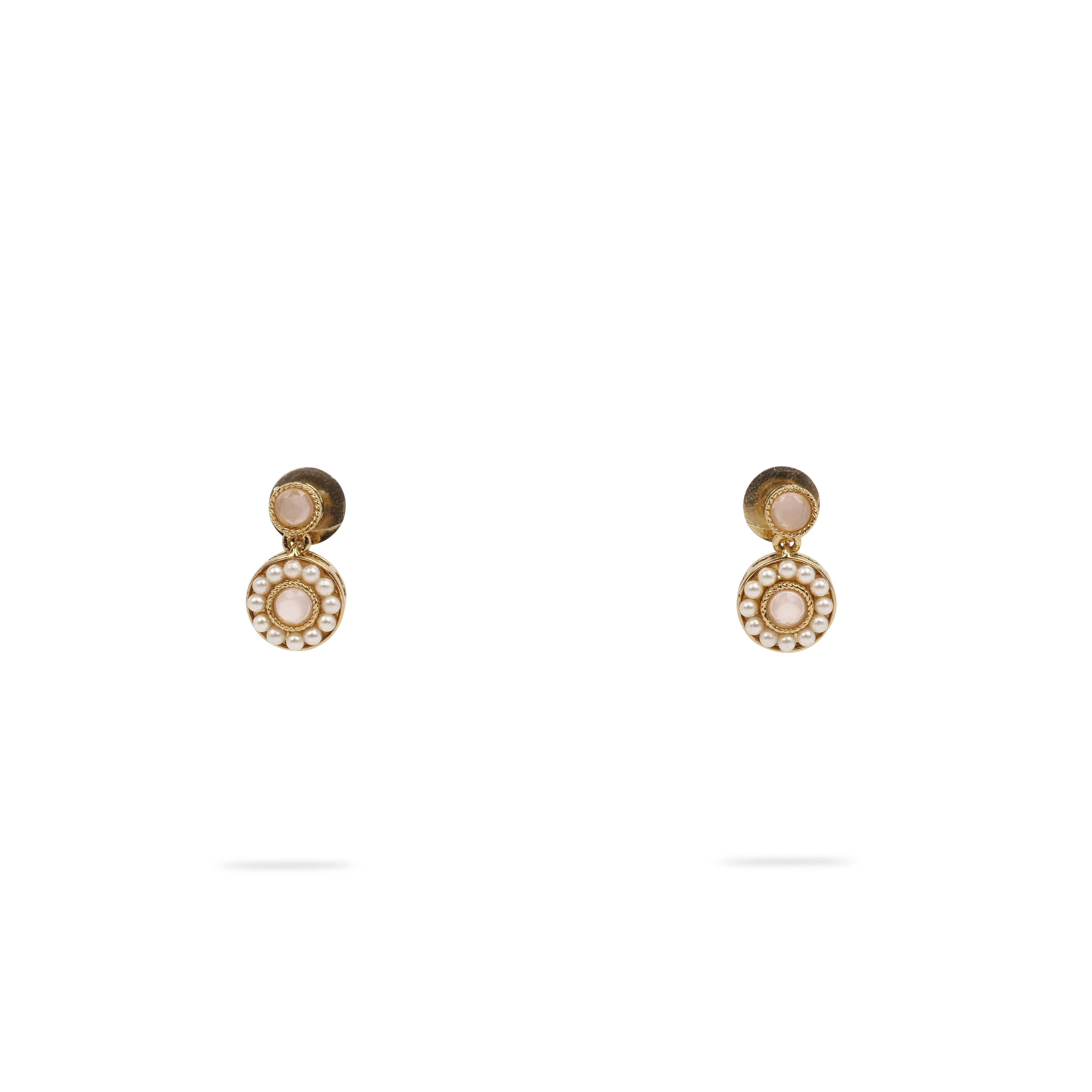 Leela Drop Studs in Light Pink