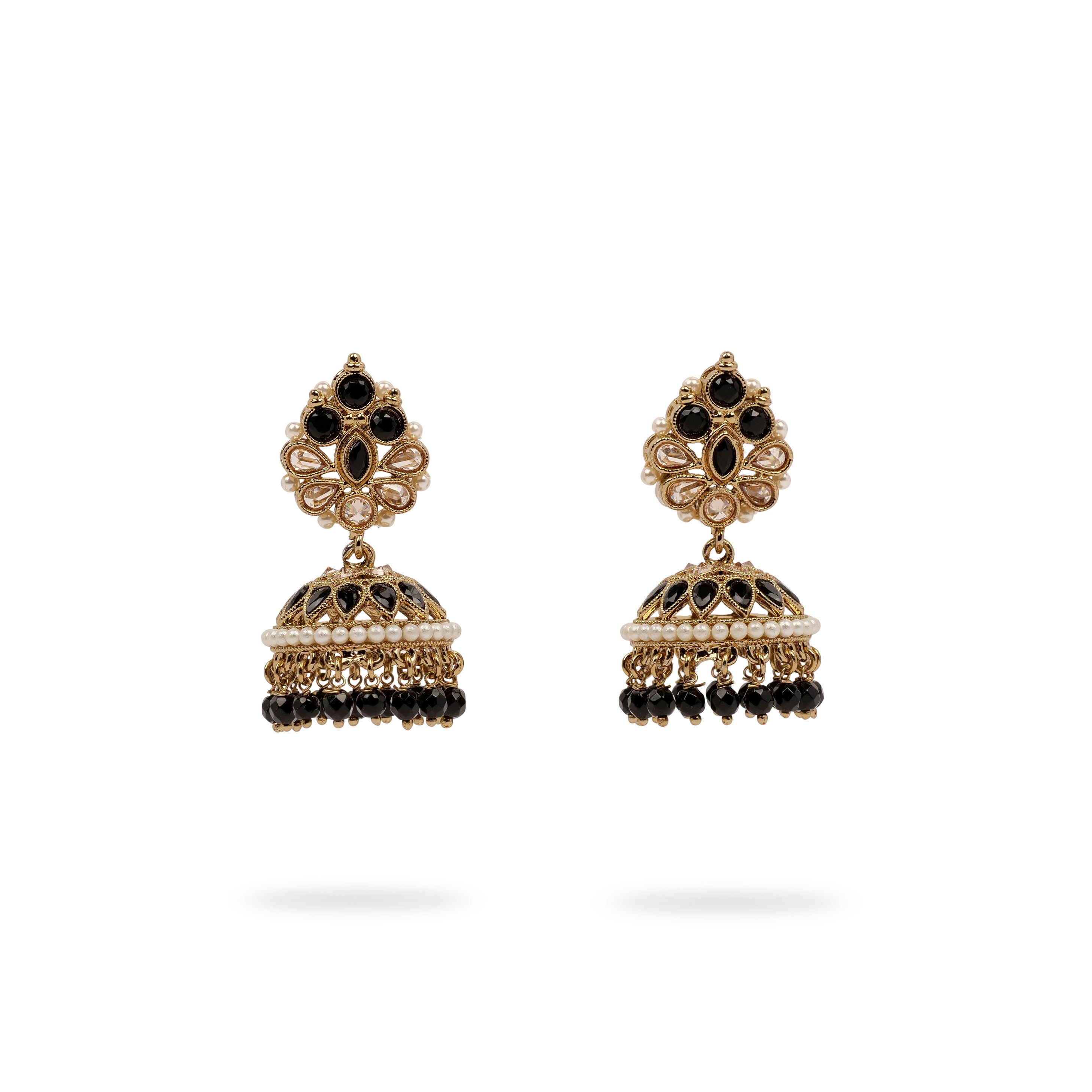 Kesar Jhumka Earrings in Black