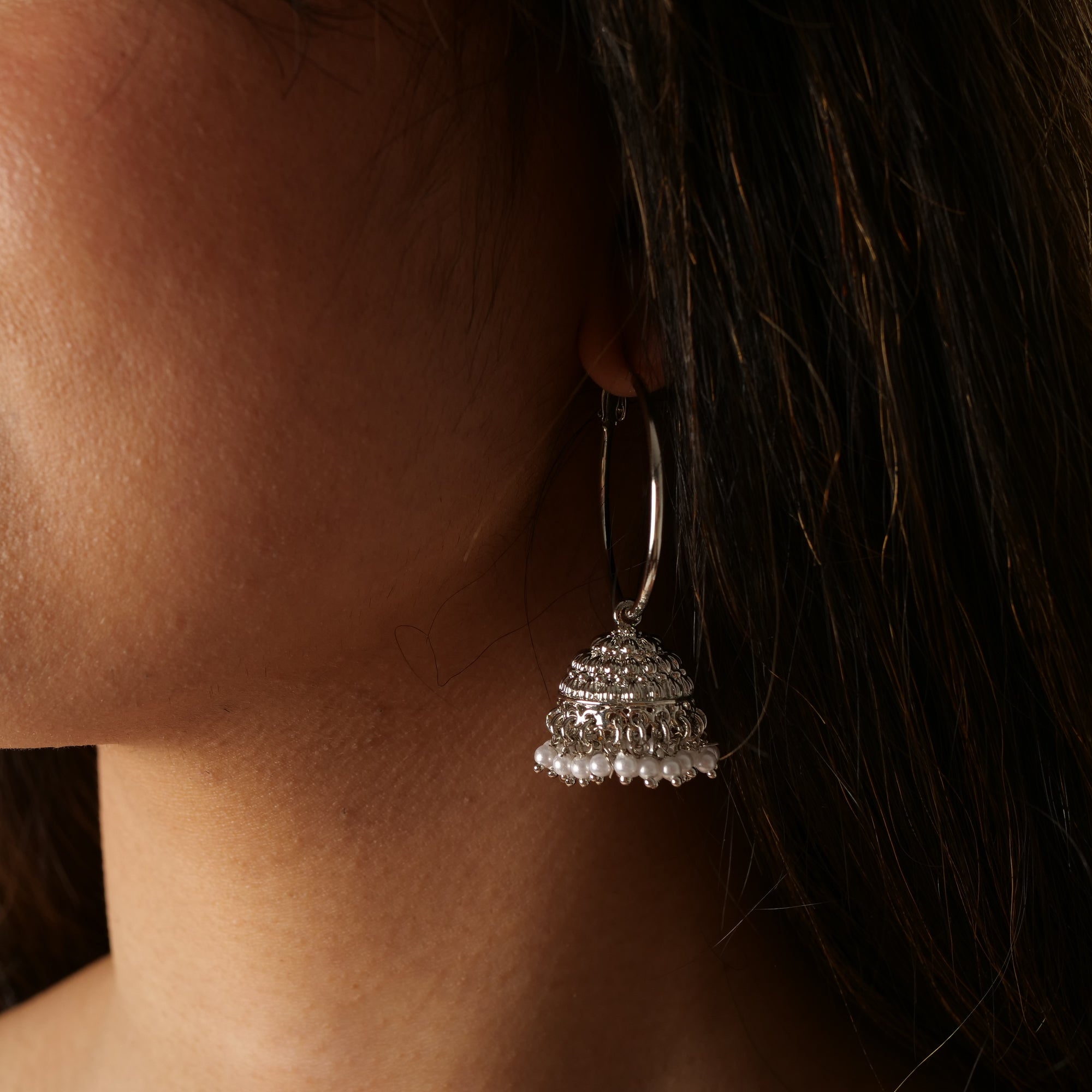 Hoop earrings outlet with jhumka