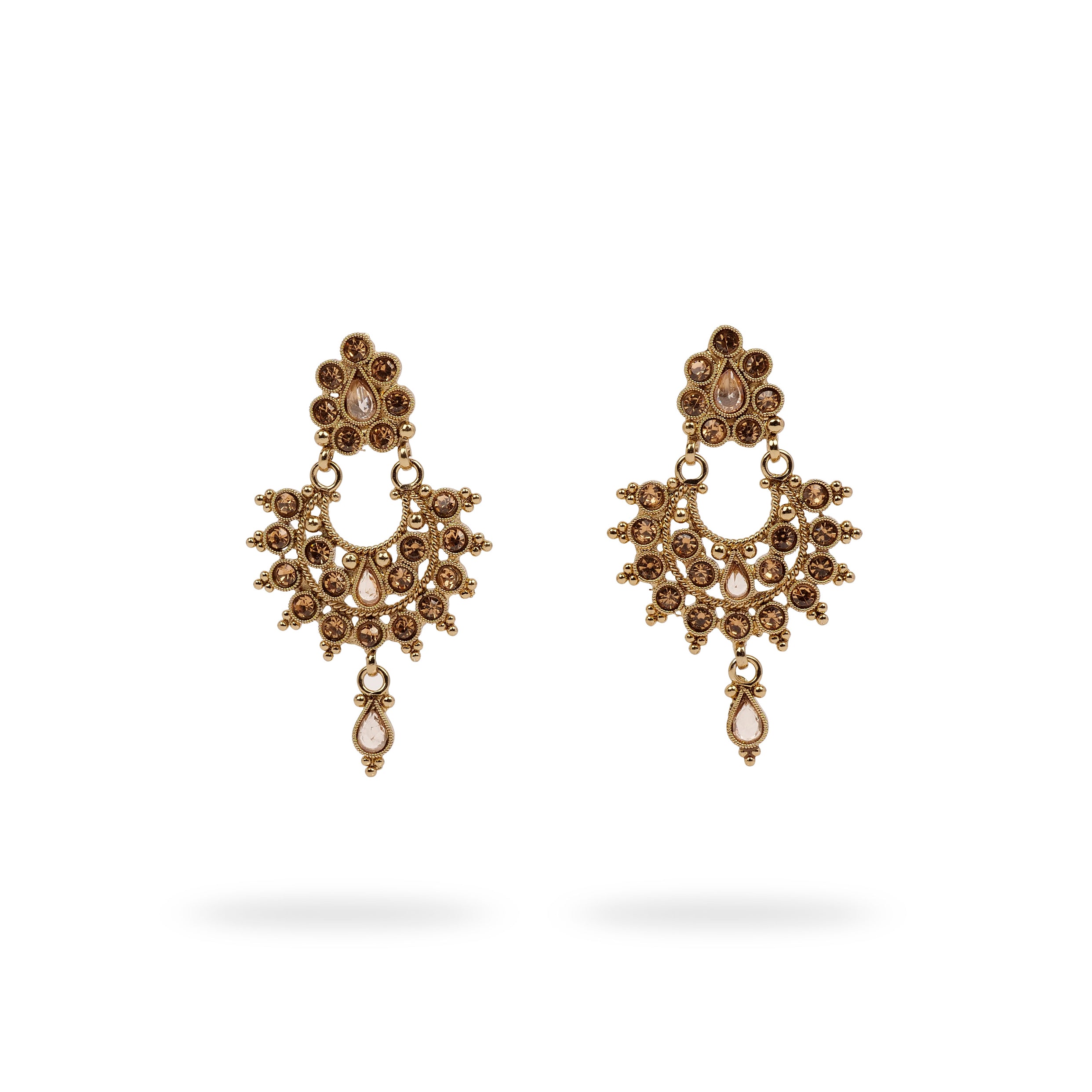 Kyra Chandbali Earrings in Light Topaz