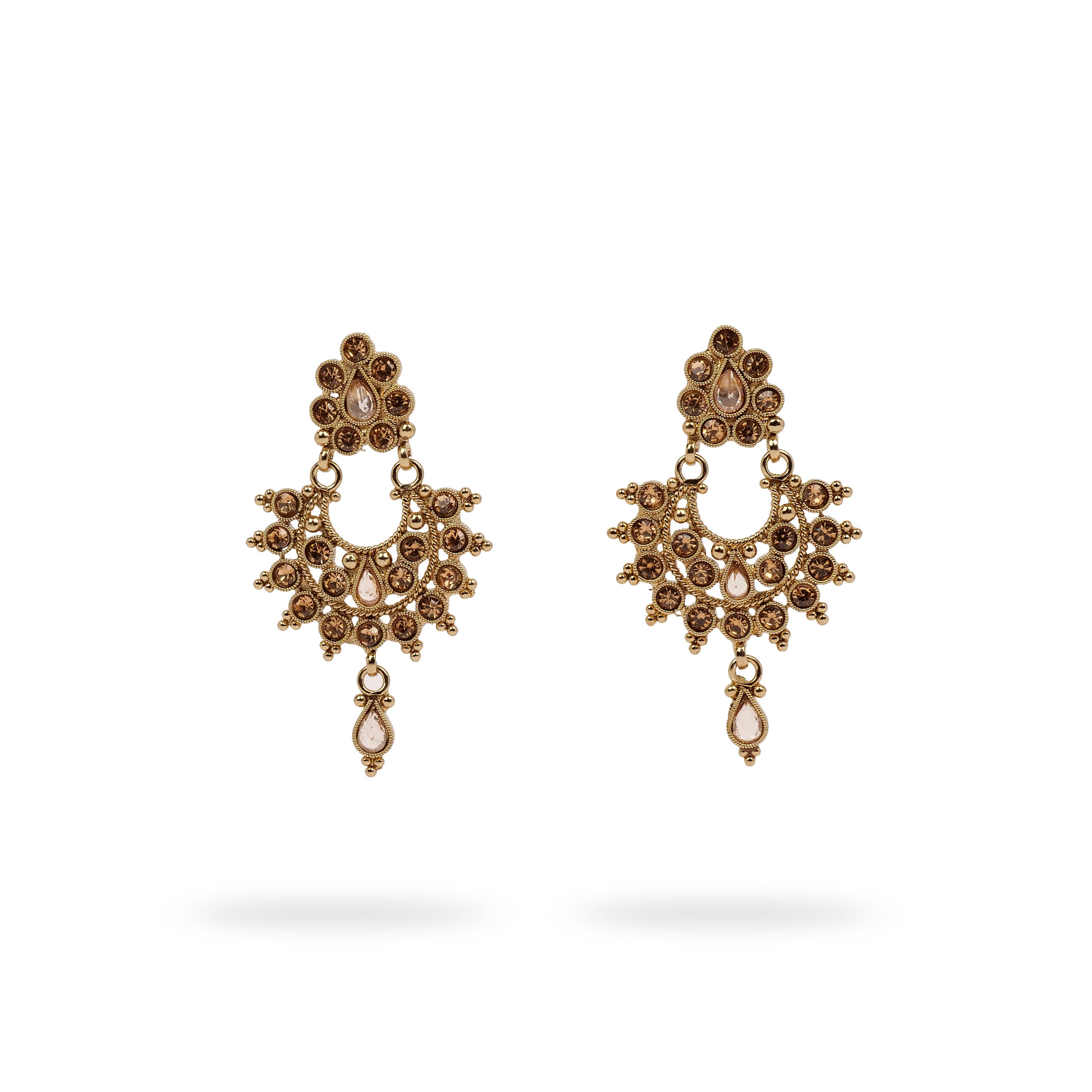 Kyra Chandbali Earrings in Light Topaz 