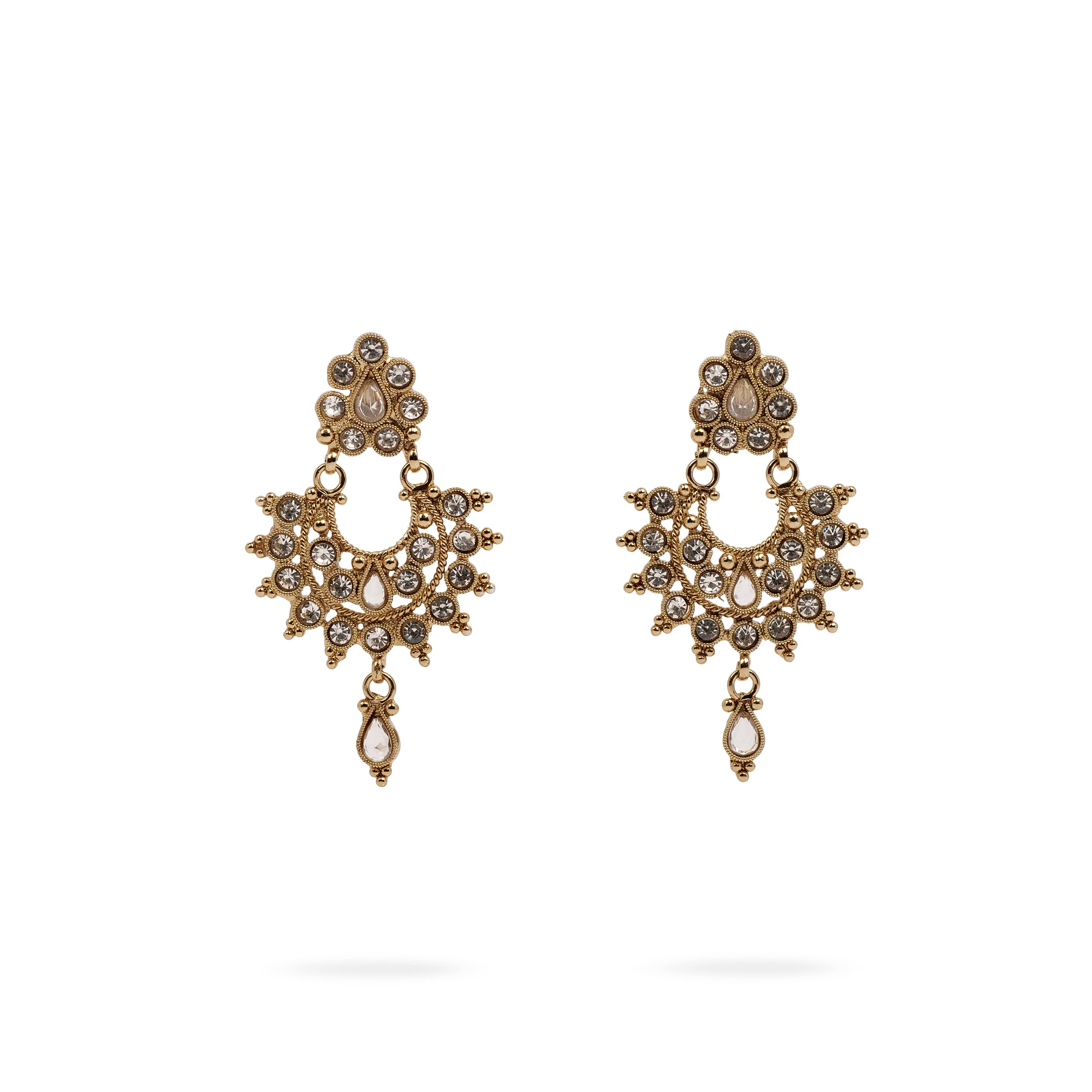 Kyra Chandbali Earrings in White 