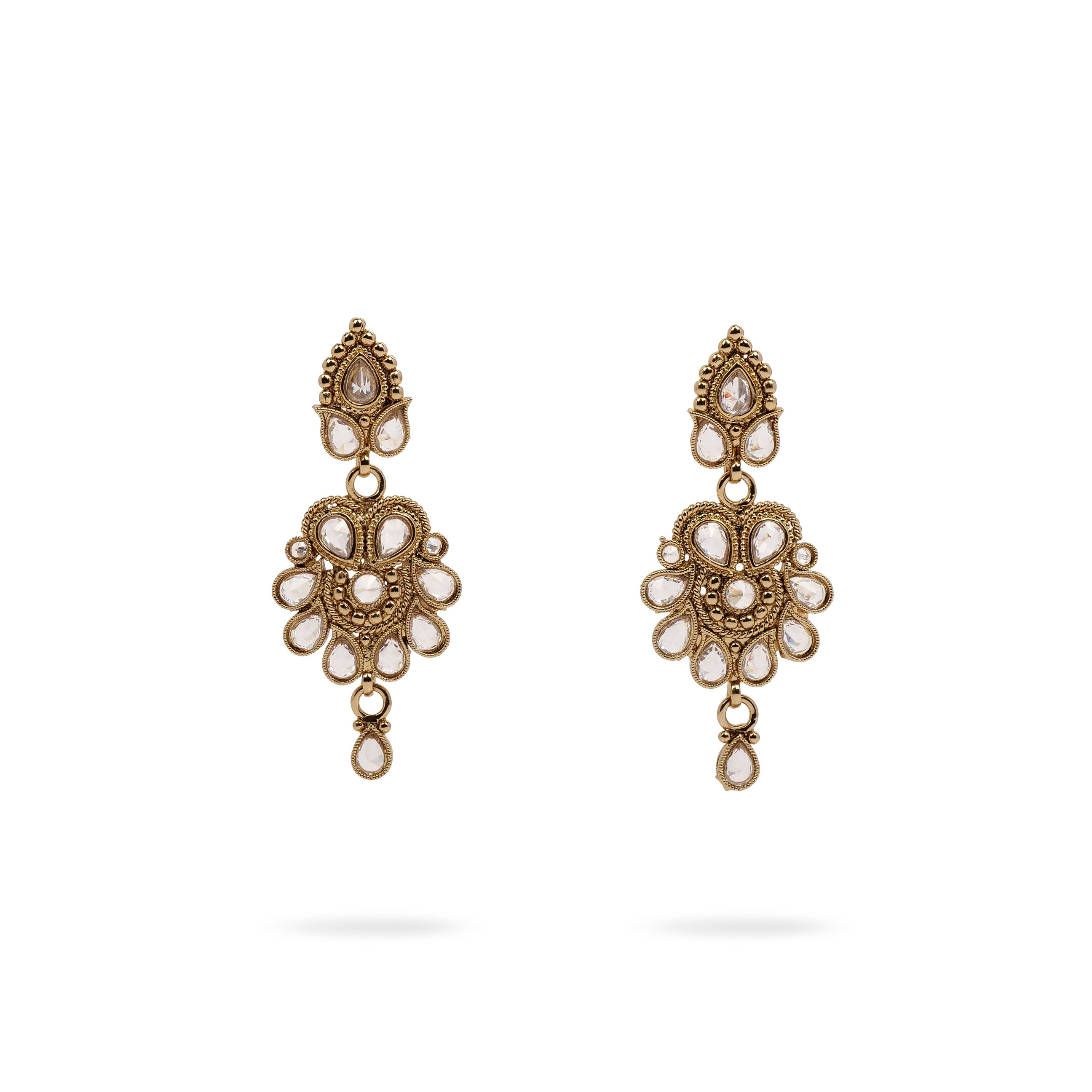 Antique Small Drop Earrings in White