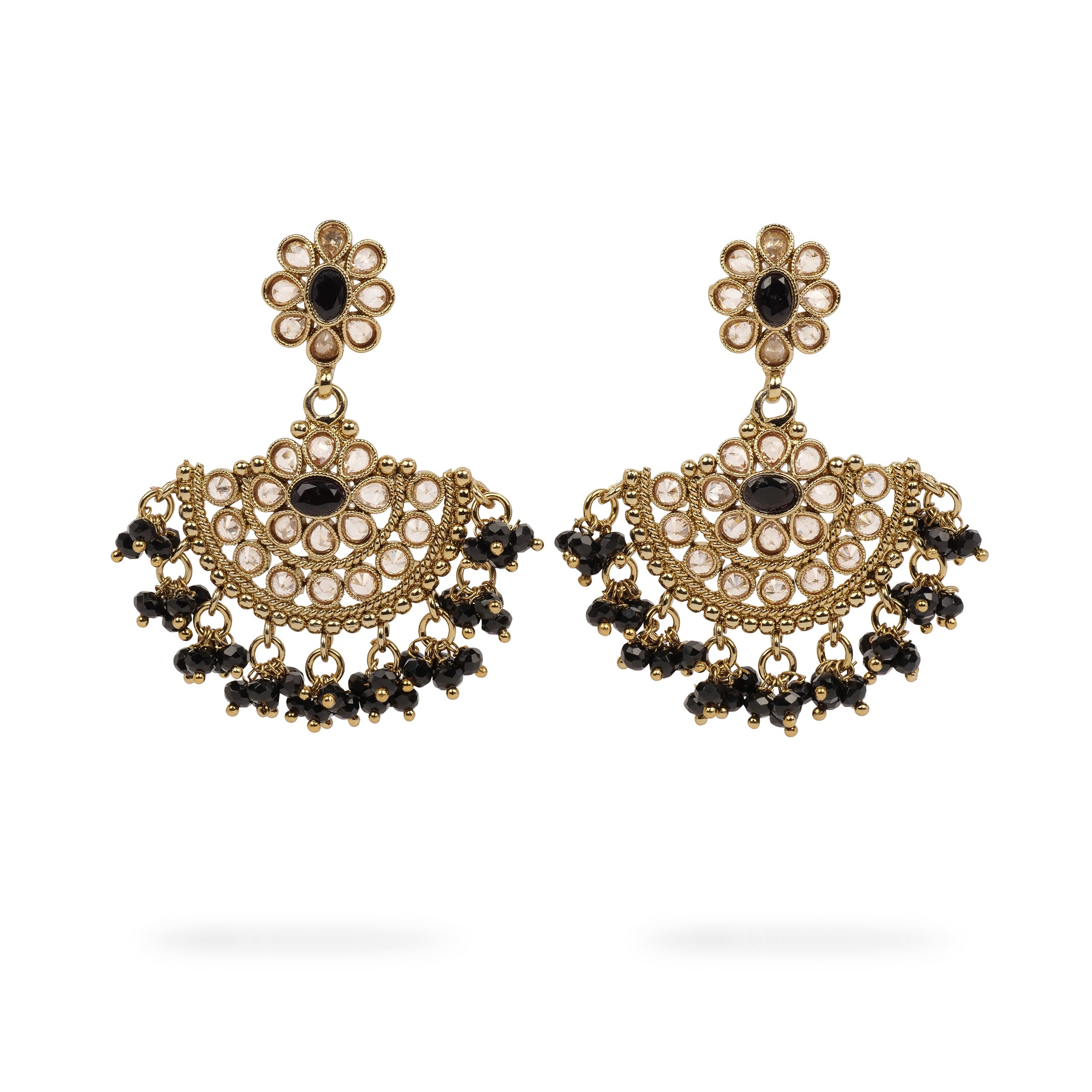 Suhana Long Earrings in Black