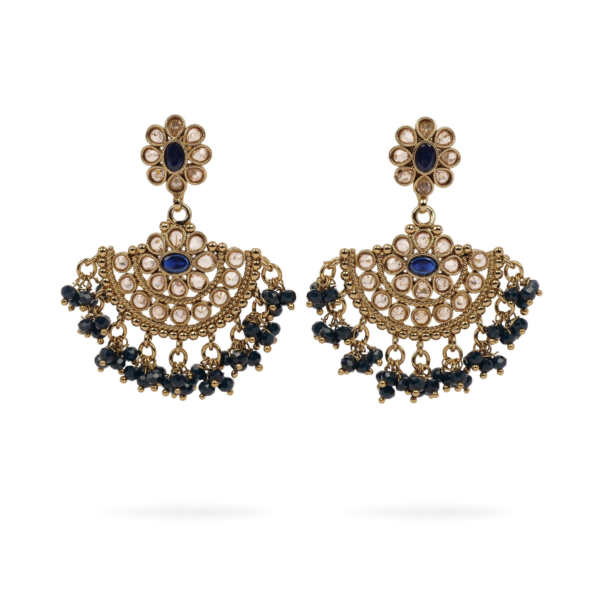 Suhana Long Earrings in Blue