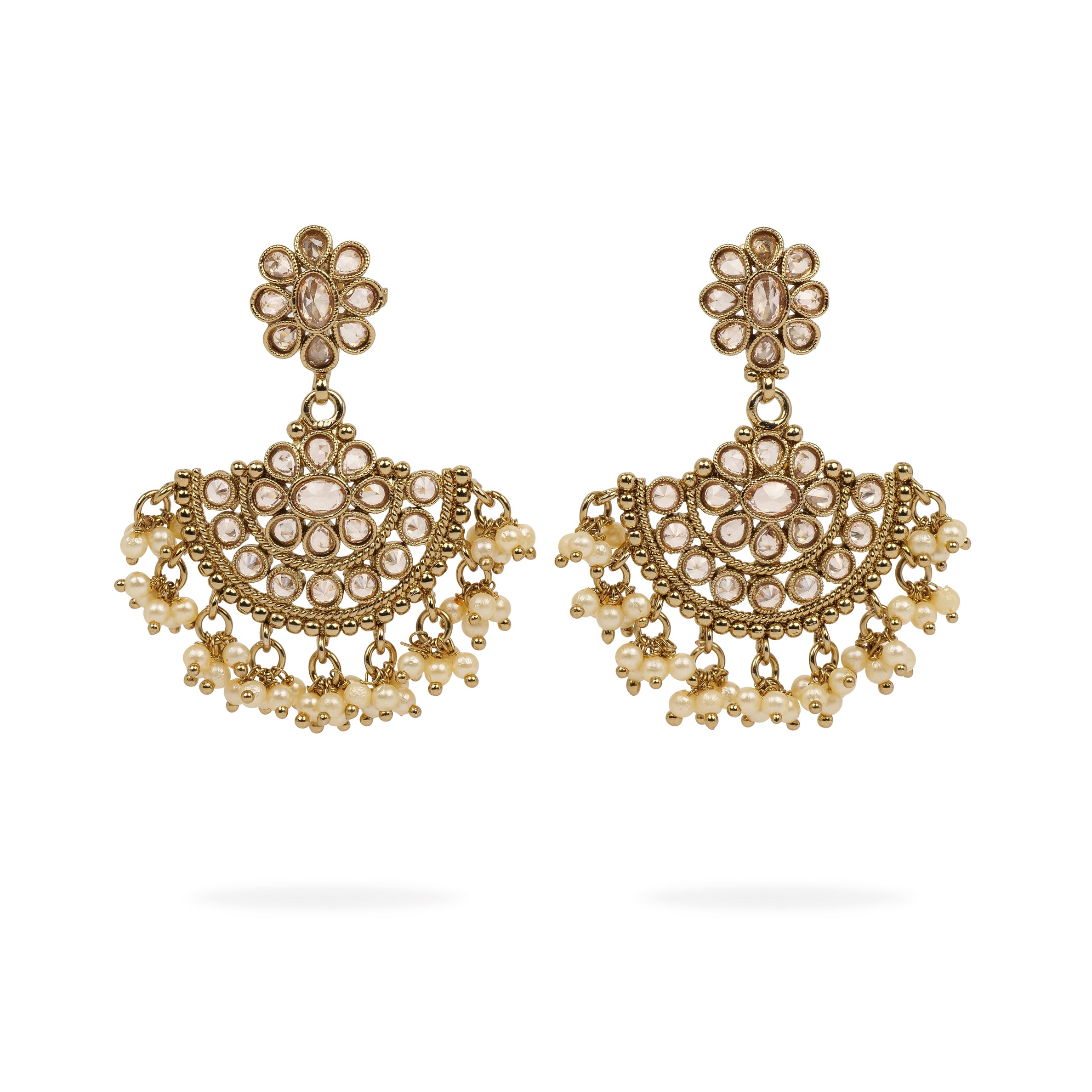 Suhana Long Earrings in Light Topaz