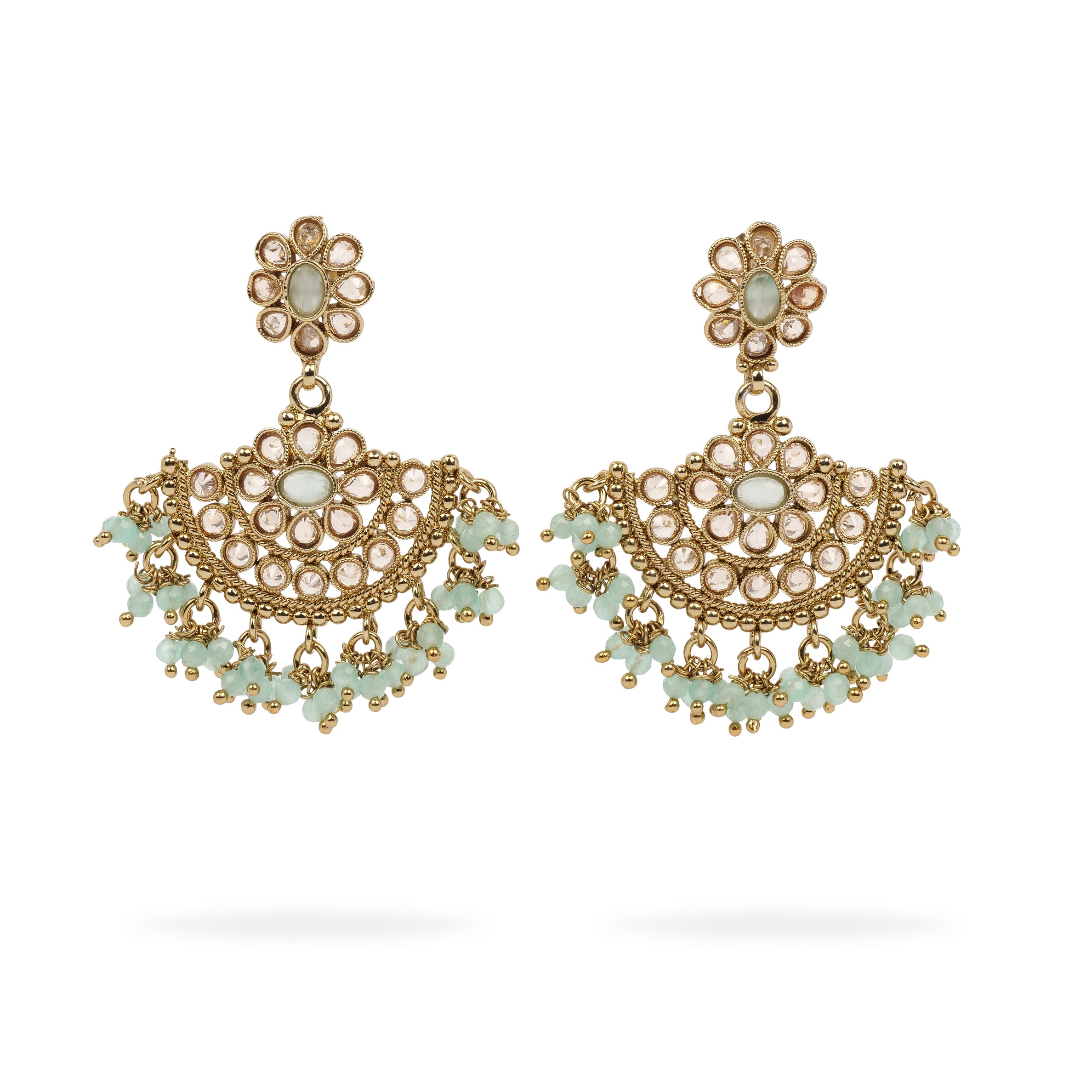 Suhana Long Earrings in Mint