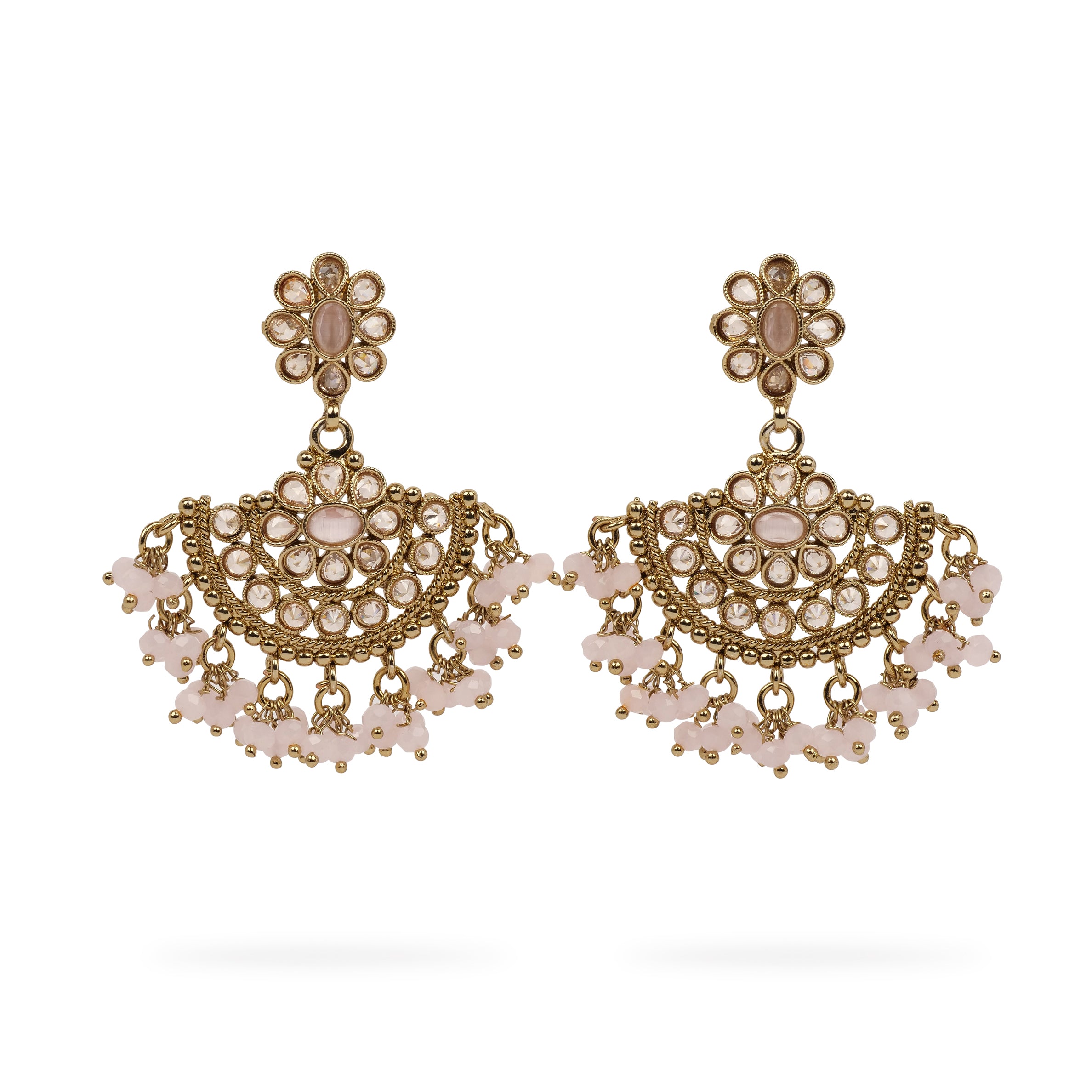 Suhana Long Earrings in Light Pink