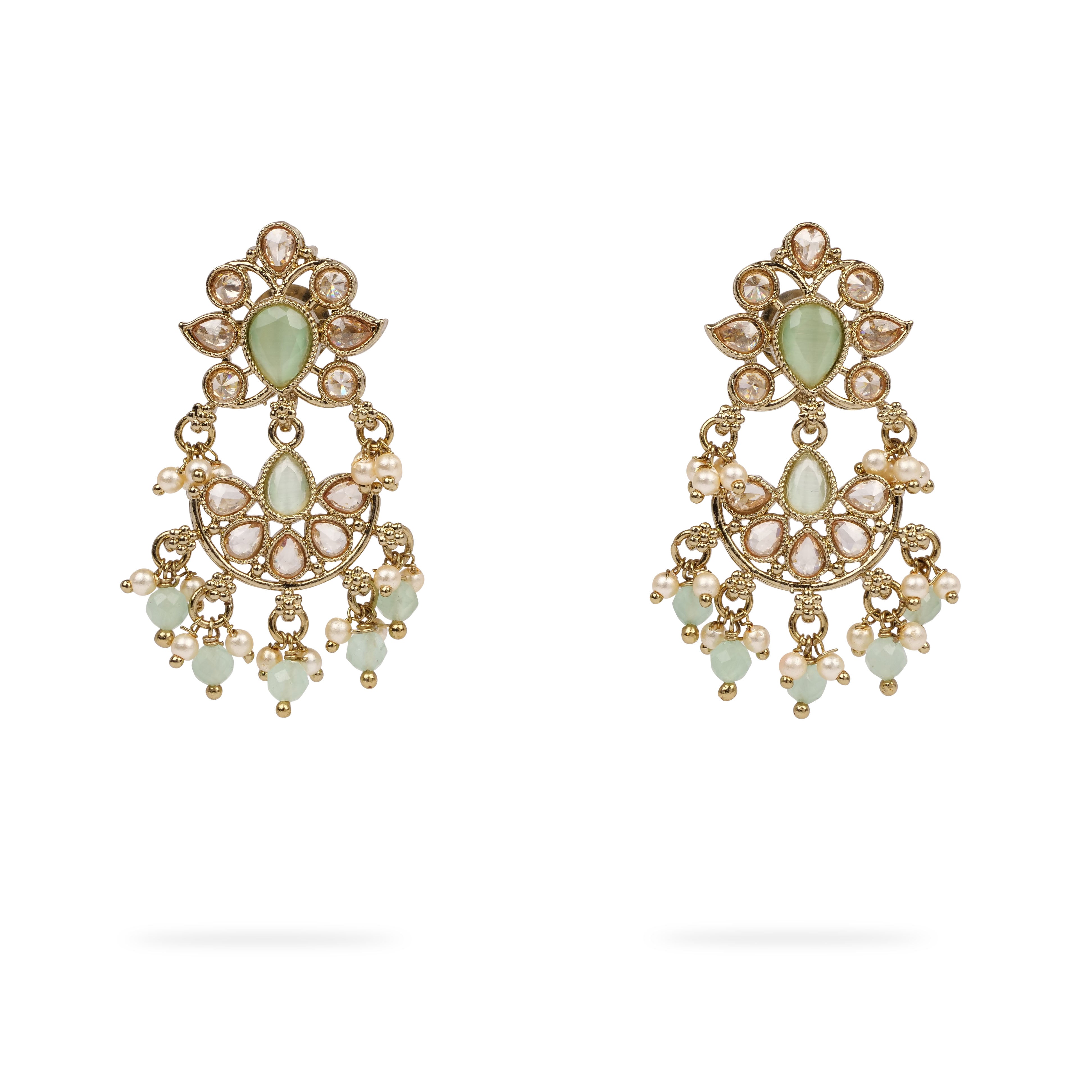 Meena Small Drop Earrings in Mint