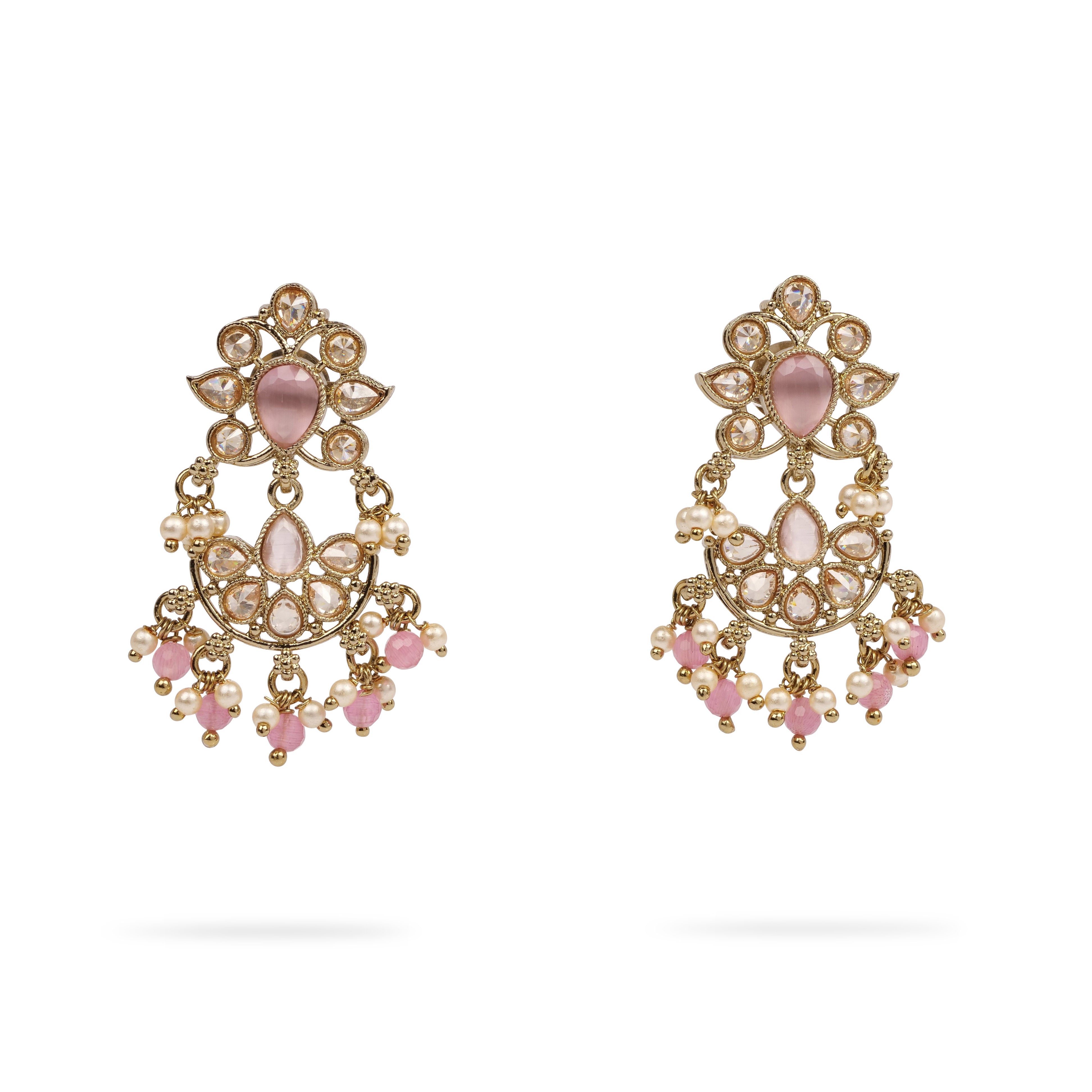 Meena Small Drop Earrings in Pink