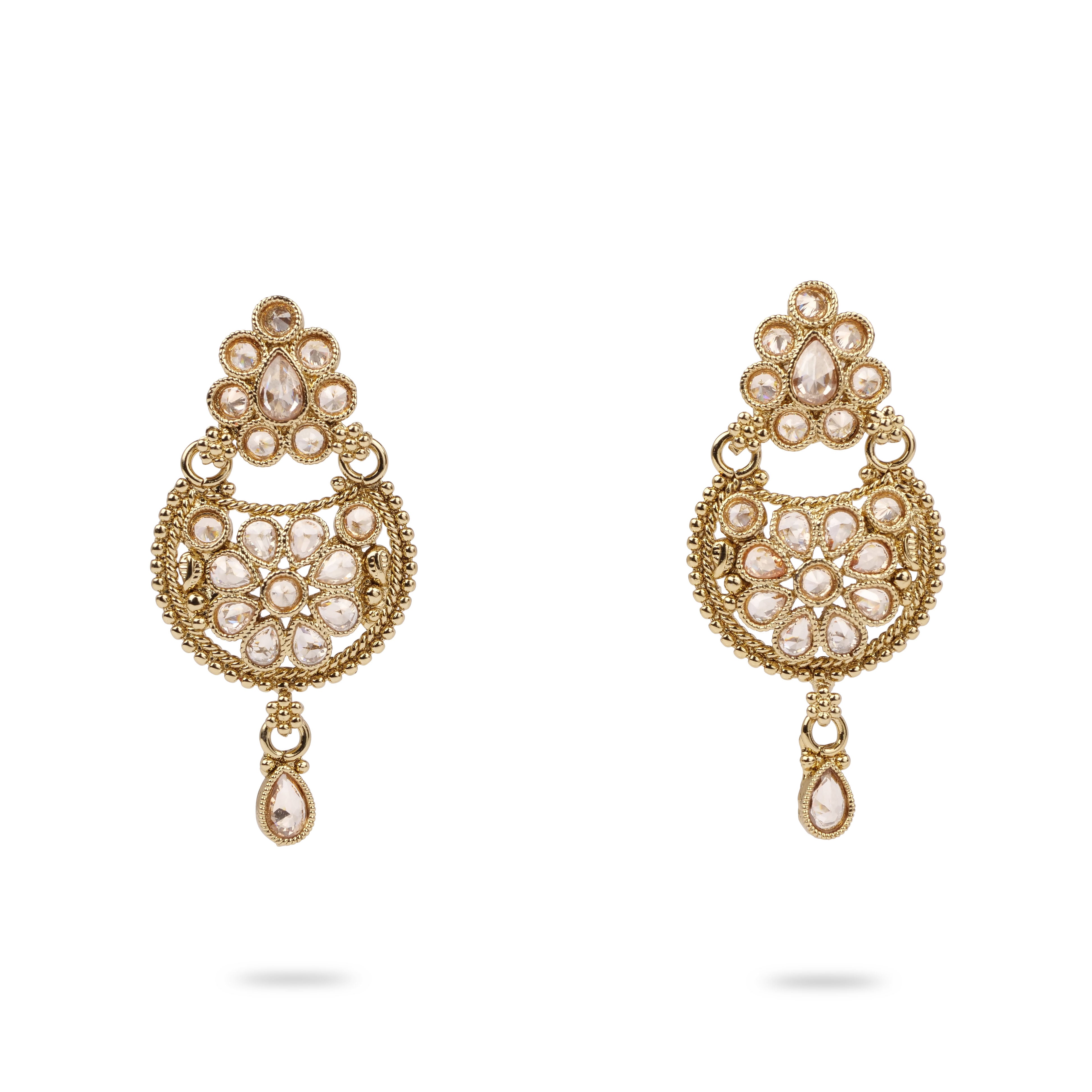 Raniya Antique Earrings with Champagne Crystal