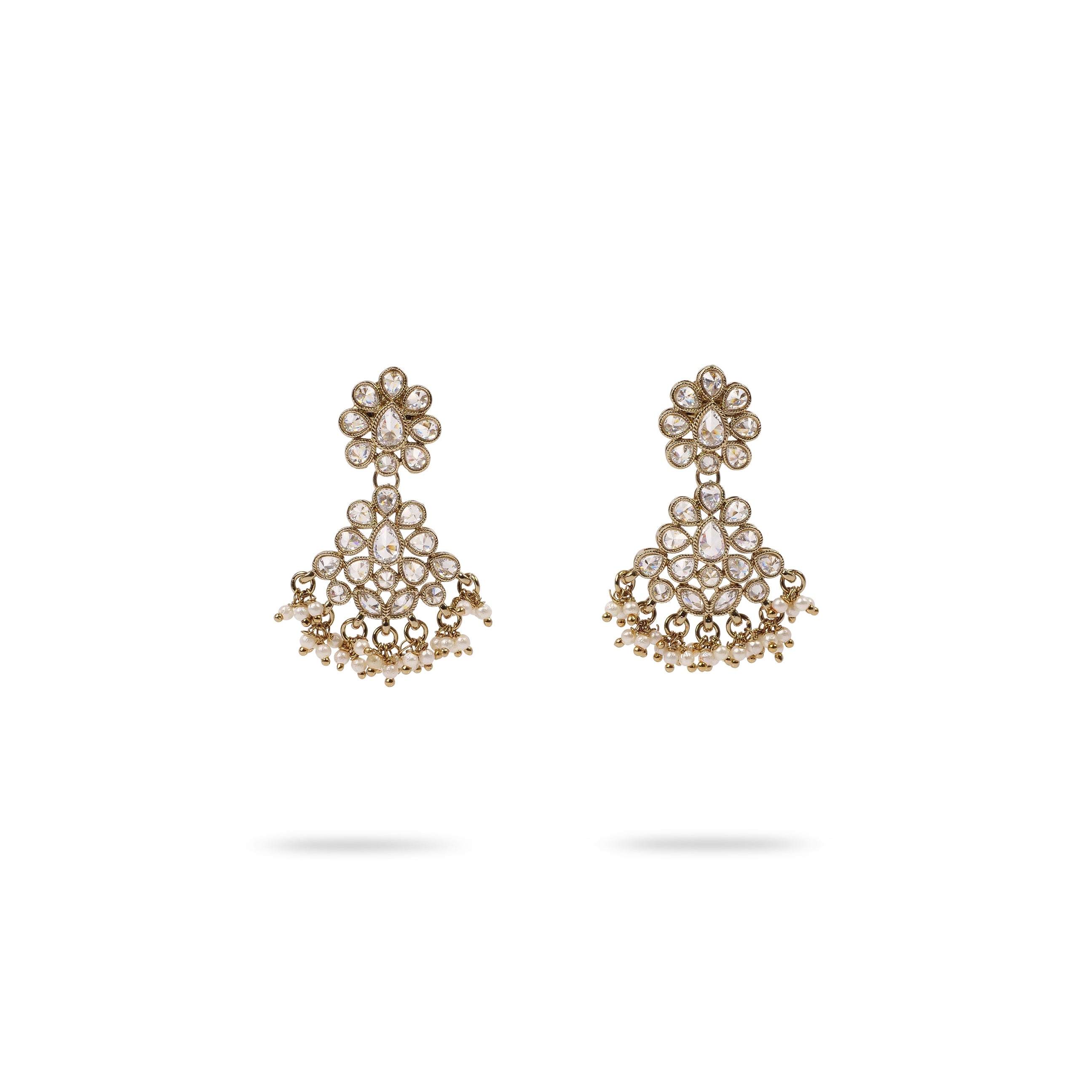 Mehak Small Drop Earrings in White